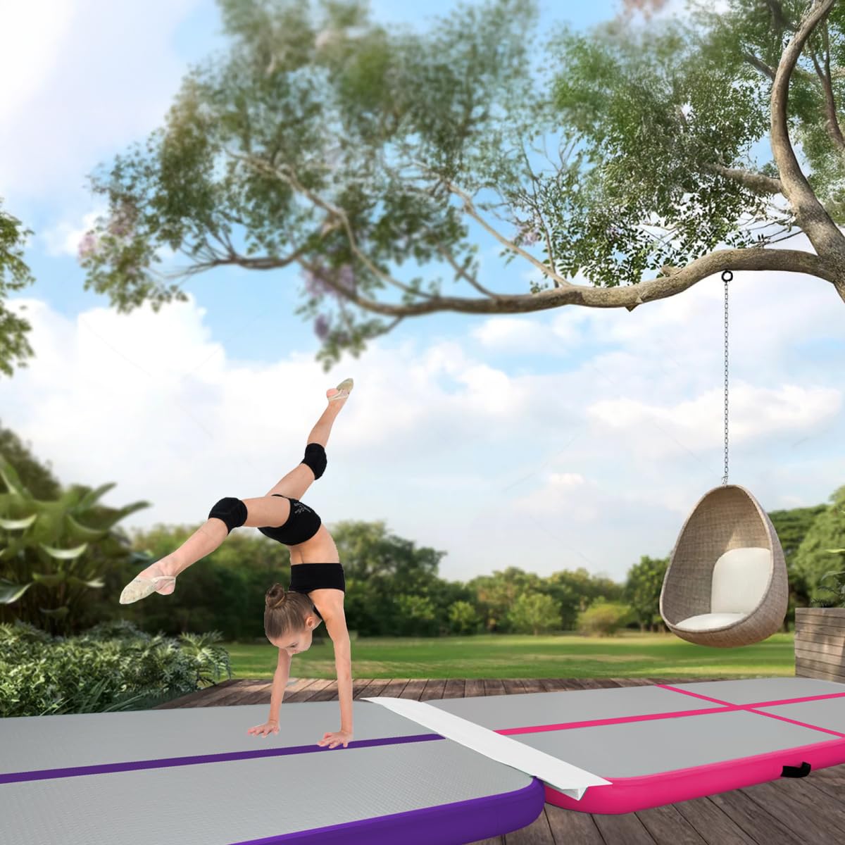 Bande de connexion Air Track de 100 cm pour tapis de tumbling gonflable - Pour gymnastique, yoga, camping, yoga - Tapis de sport