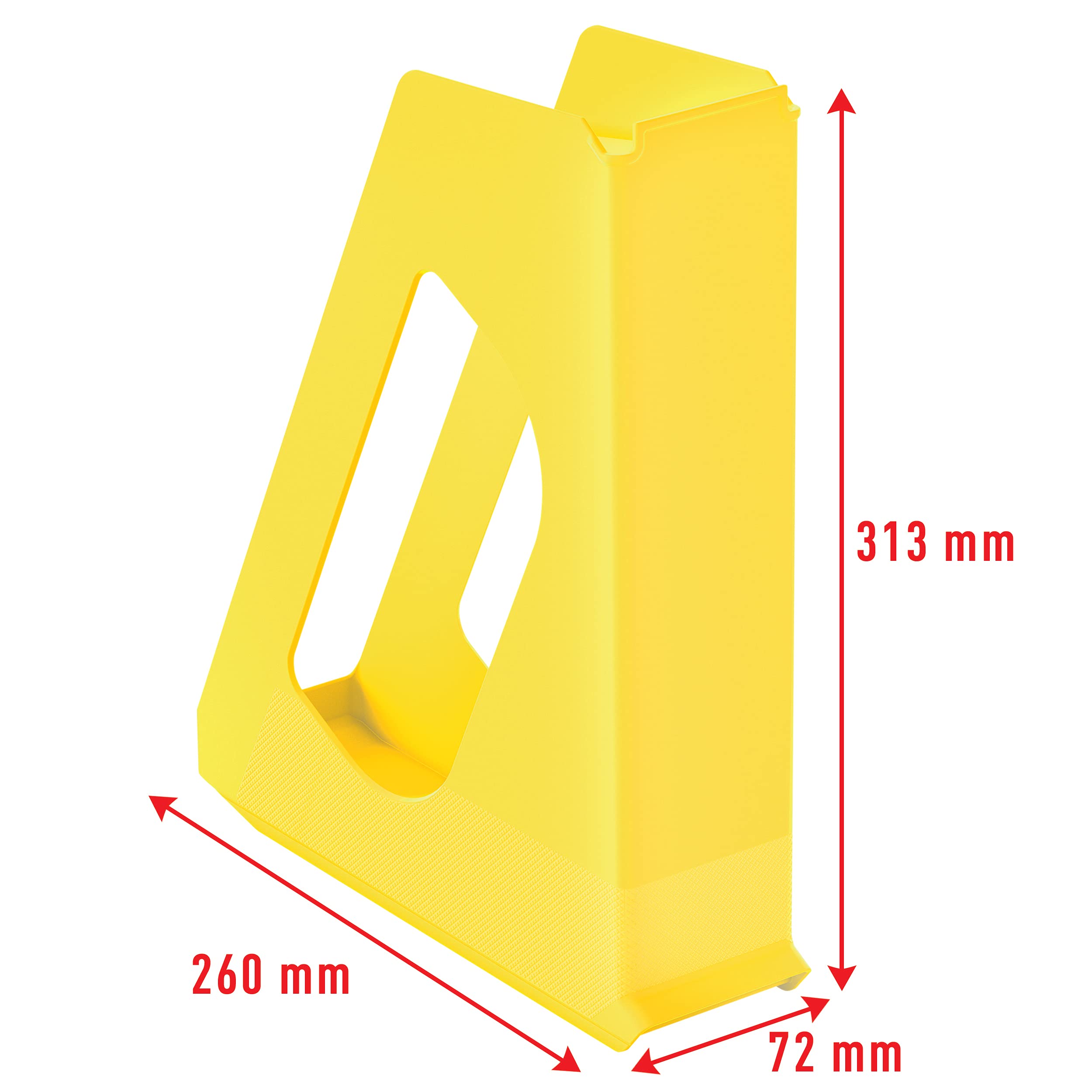 Esselte Vivida 628216 segregator stojący, 10 sztuk, format A4, idealny do broszur, dokumentów, teczek i zszywaczy, stabilne tworzywo sztuczne, żółty, VIVIDA