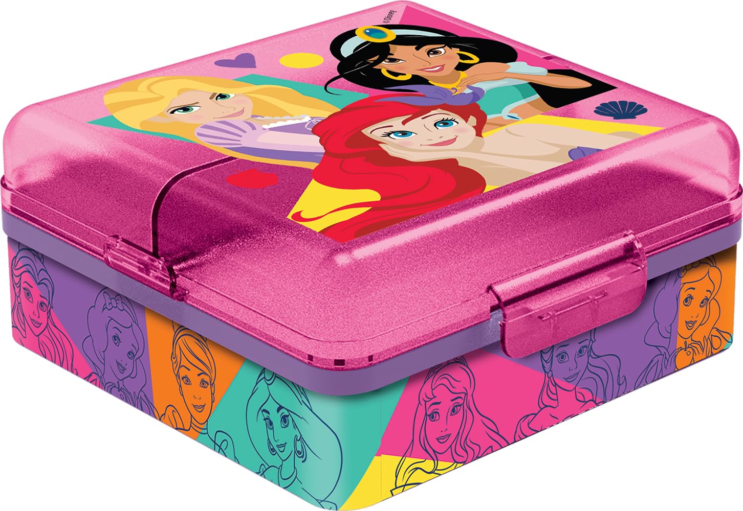 TataWay in viaggio si cresce Sandwich Box with Compartments Modern Square Princesses