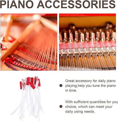 Miniatura 8 de EXCEART 20 correas de brida de piano, cuerda de afinación de piano, correa de brida, herramienta de ajuste, accesorios para instrumentos musicales,