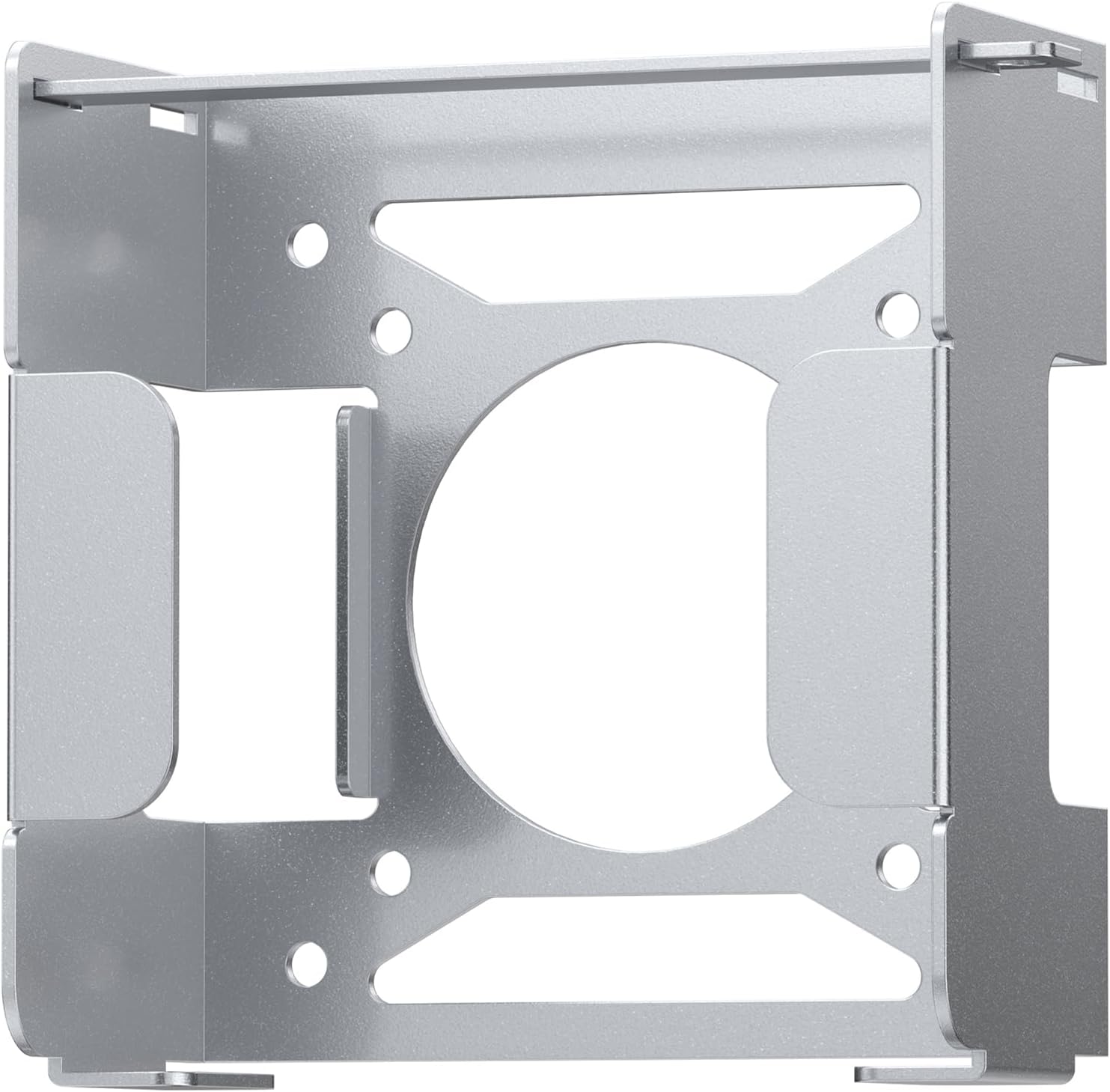 Fasgear Aluminum VESA Mount for Mac-mini M4/Pro 2024,Under Desk/Wall/Monitor Mount with Anti-Theft Function,Pure Aluminum Monitors Mounting Bracket for Office Home(Silver)