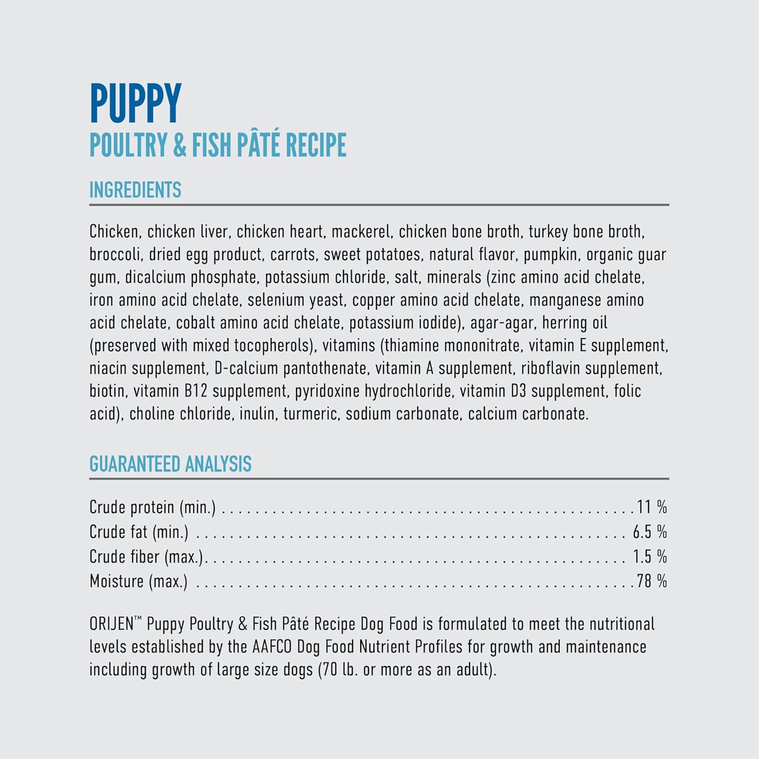 ORIJEN Pate Wet Dog Food Poultry and Fish Puppy Recipe 12.8oz Cans (12 Count)