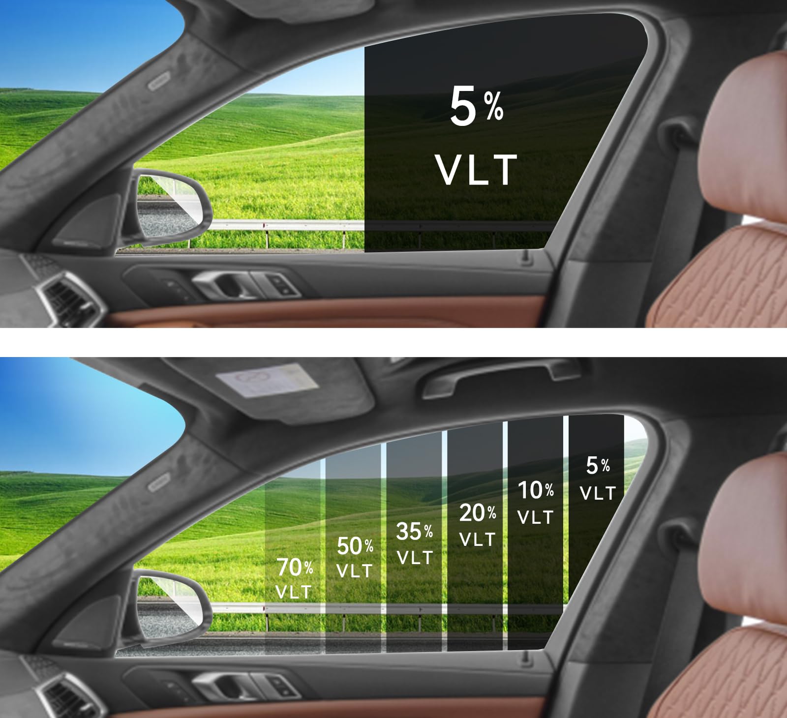 AUTOTEK Precut Windows Tint Film All Sides Cars Sun Blocking Protection Privacy Anti Shatter Glass 2 Ply Film Any Tint Shade kit for Honda Accord Coupe 1998-2002