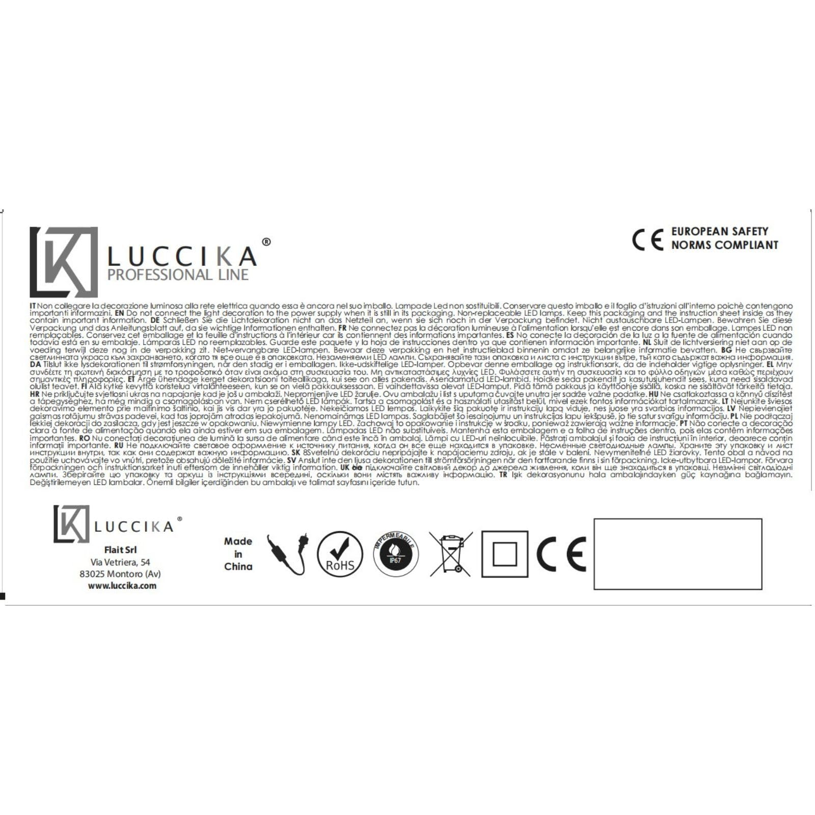 Luccika LED-Lichterschlauch 50 m, transparentes PVC, 36 LEDs/M, IP67 innen und außen, zuschneidbar und verlängerbar, Touch-Steuerung, professionell für Veranstaltungen und Feiertage (RGB)