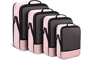 Pink Compression Packing Cubes for Space Saving Travel Essentials