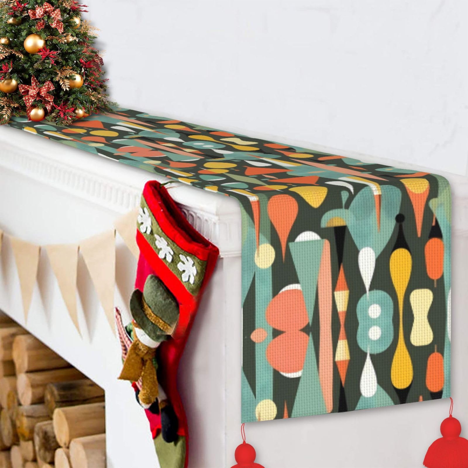 Amazon.com: Mid Century Modern Retro with Drop Shapes Christmas