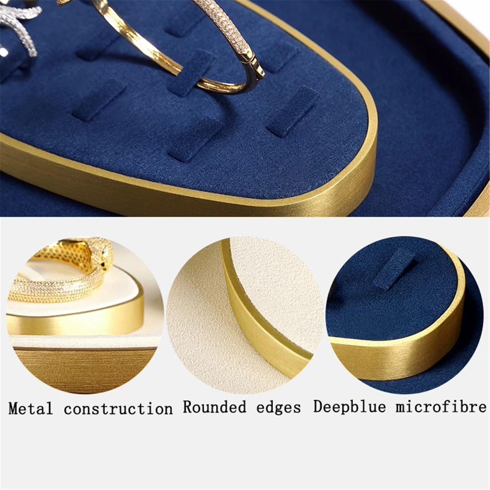 Stojak na biżuterię 4-Piece Microfiber Metal Jewelry Display Set for Ring