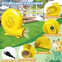 Vista 9 de Parque acuático inflable grande, 19 x 17 x 8 pies, casa de rebote de agua 10 en 1 con soplador, piscina de doble salpicadura, cañón de agua