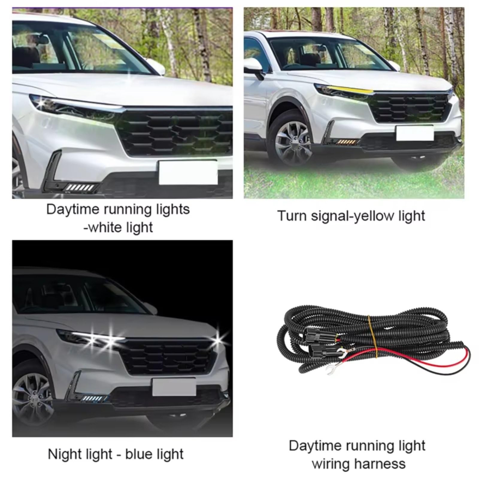 Indicatori Direzione Laterali Compatibile Con CR-V 2023-2024 Con Foro Radar Fendinebbia Per Auto Avvio Sequenziale A Luce Bianca Indicatori Di Direzione DRL Luci Di Guida