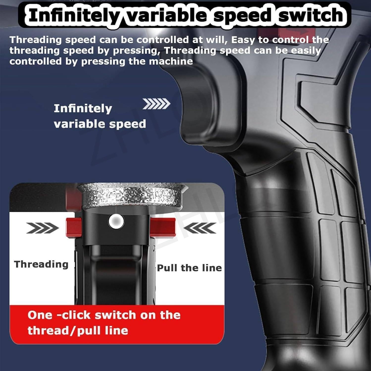 Máquina Roscadora Inalámbrica, Máquina Roscadora Eléctrica De Litio Sin Escobillas, Máquina De Cableado De Pared para Electricistas, Máquina Roscadora De Pared para Electricistas,15m-37500m*2