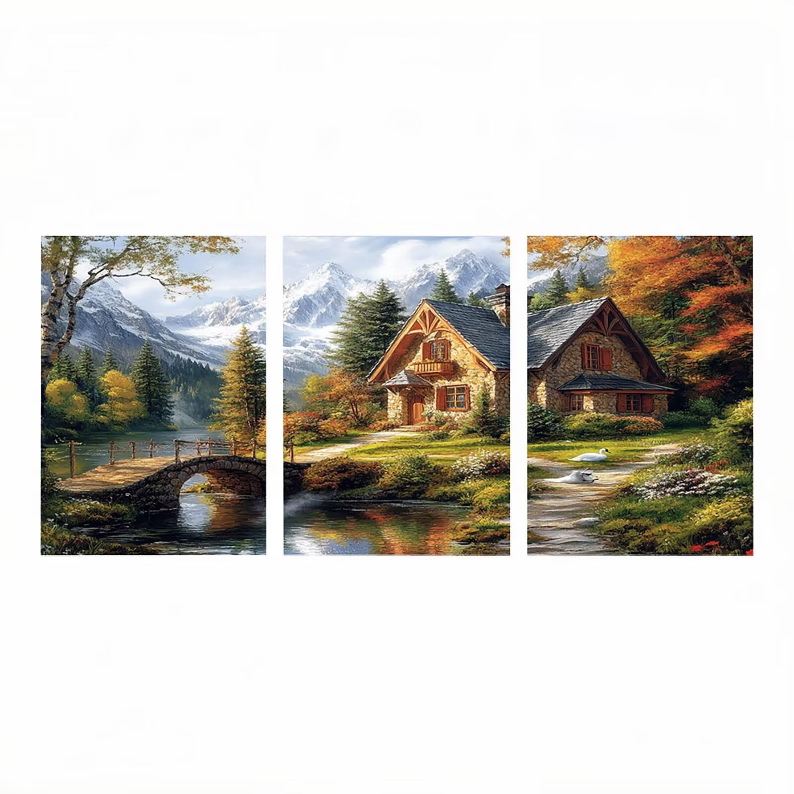 3 opakowanie 5D diamentowe drzewo malarskie, diamentowe malowanie numerami dla dorosłych, zestaw do haftu krzyżykowego malowanie diamentowe 60 x 90 cm x 3 szt., kreatywne hobby dorośli diamentowe