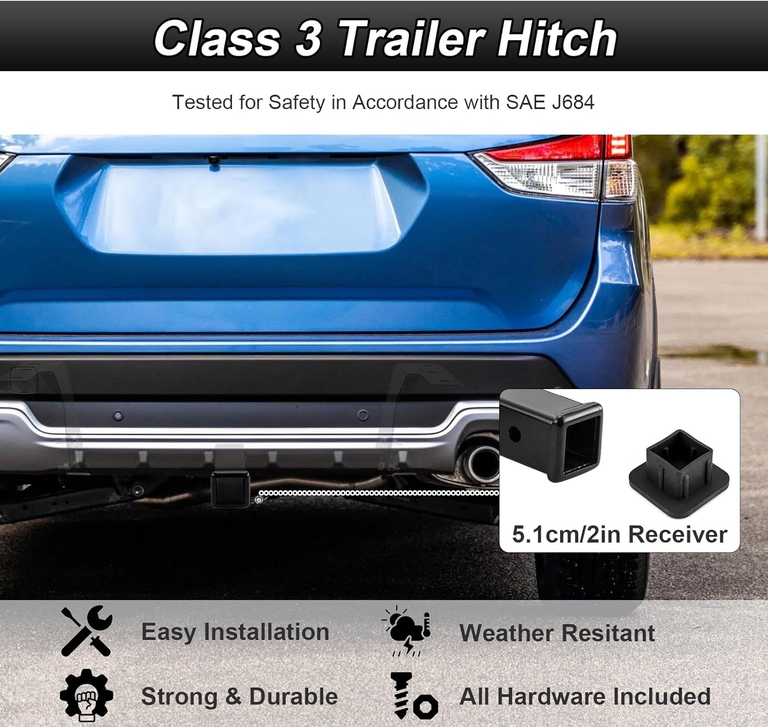 Class 3 Trailer Hitch 2" Receiver No Drilling Compatible with Subaru Forester All 2019-2026