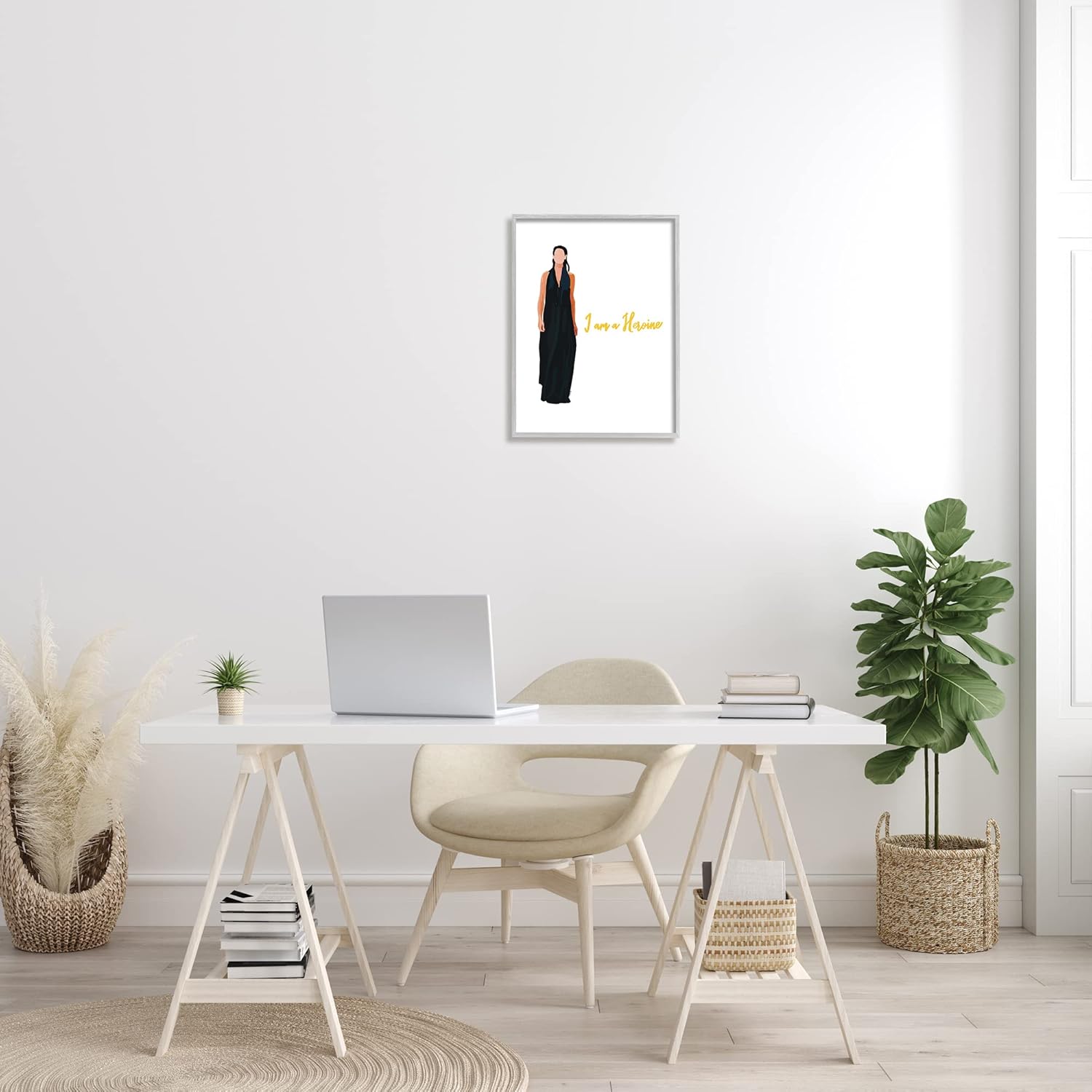 Stupell Industries I Am A Heroine Glam Fashion Woman Encouraging Phrase Framed Wall Art, Design By Amelia Noyes