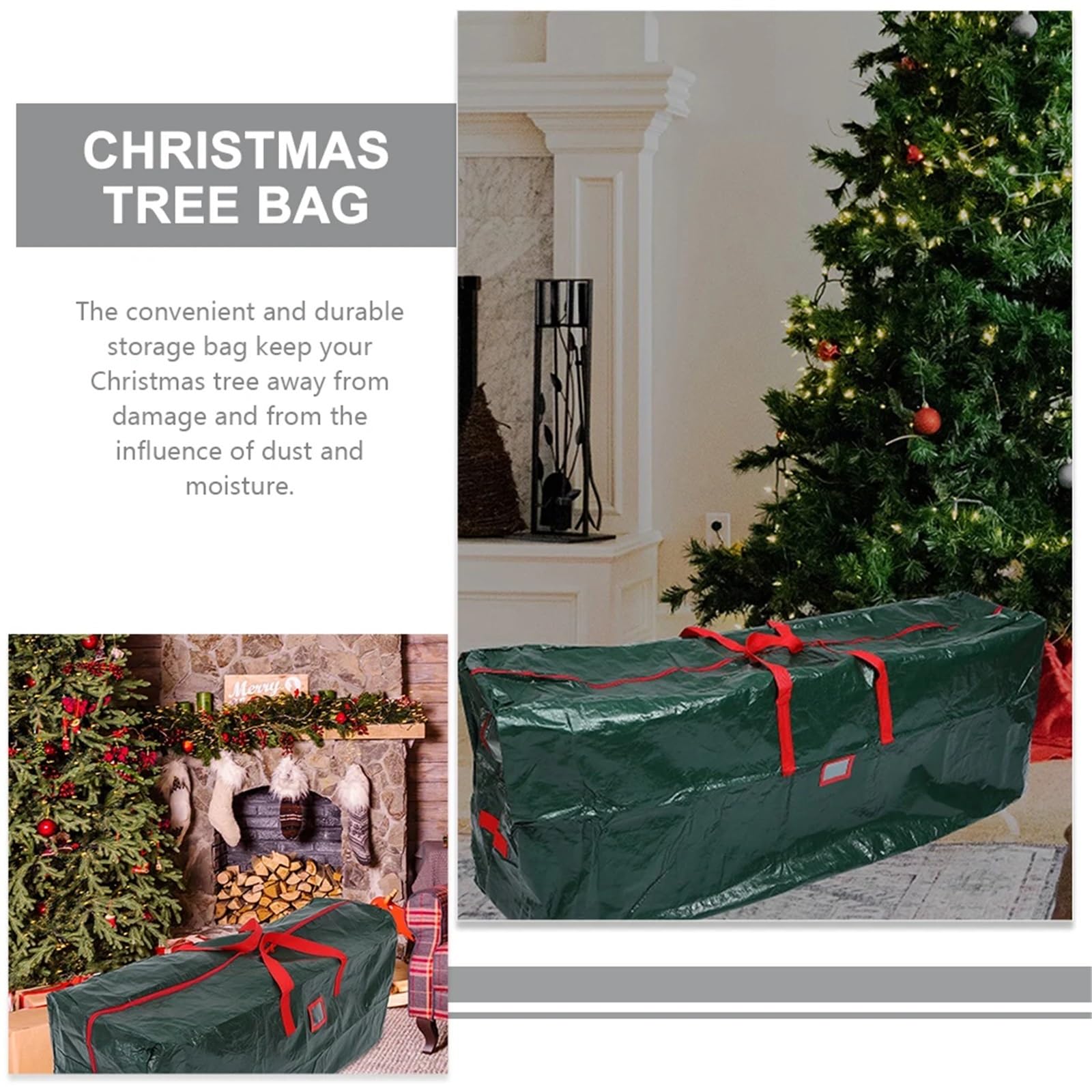 Weihnachtsbaum Aufbewahrungstasche Einkaufstasche mit Bäumen, Aufbewahrungstasche, grün, Polyestergewebe, Reißverschluss