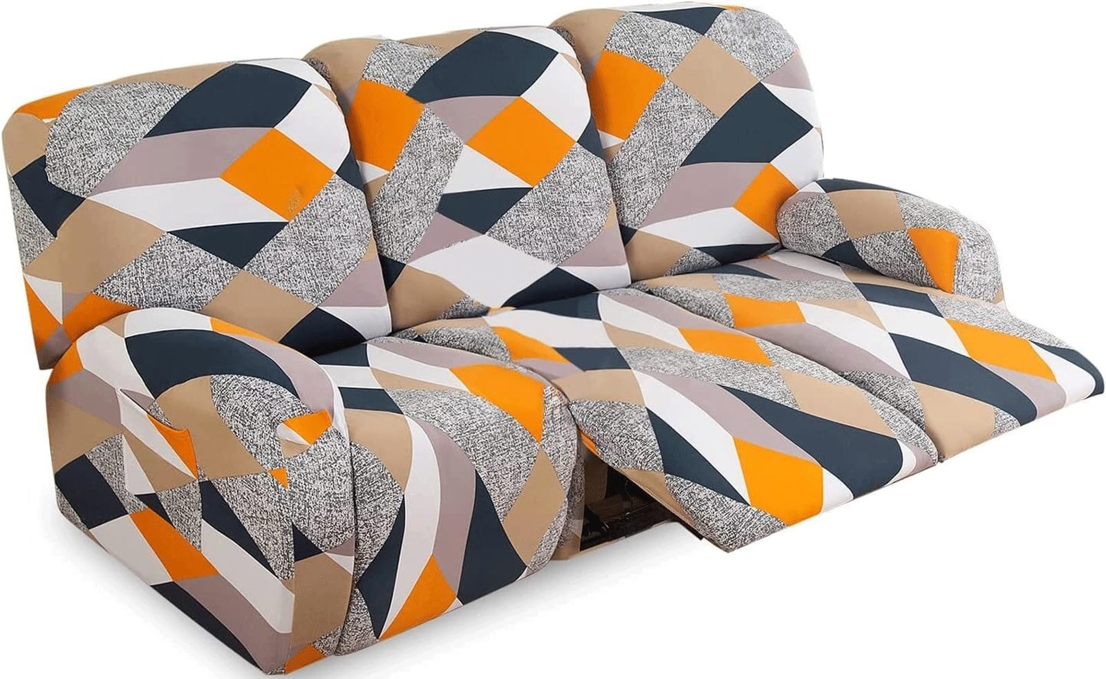 4/6/8 pièces Housse pour Fauteuil Relax Extensible 1 2 3 places Canapé Relax Sofa Housse Fauteuil Inclinable Complète Spandex Housse de Canapé Protège Canapé Housse avec Poche Latérale ( Color : 33# ,