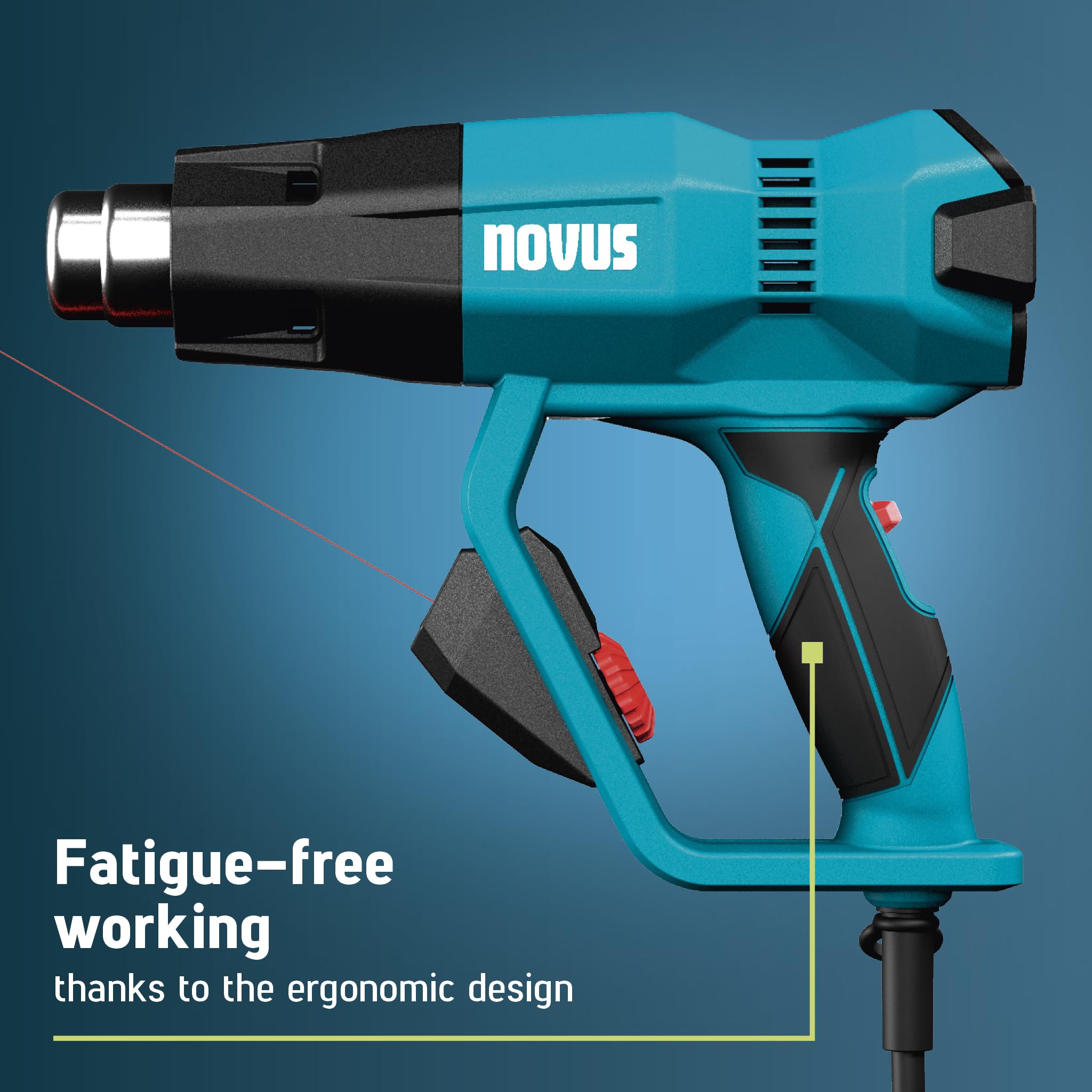 NOVUS TOOLS Pistolet à air chaud H-250, 80-600 °C, chauffage en céramique
