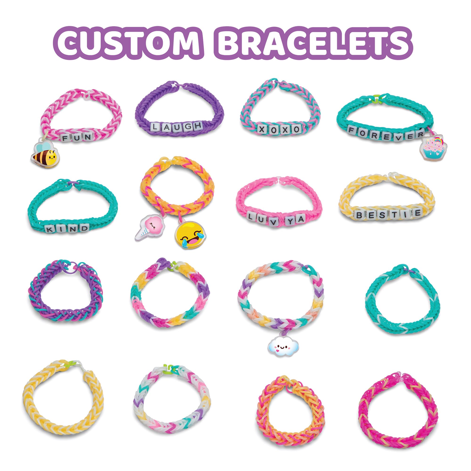 Kit De Fabrication De Bracelets D'amitié - 3000 élastiques, 38 Couleurs, Avec Clips, Perles, Lettres, Idéal Pour Enfants DIY - 13