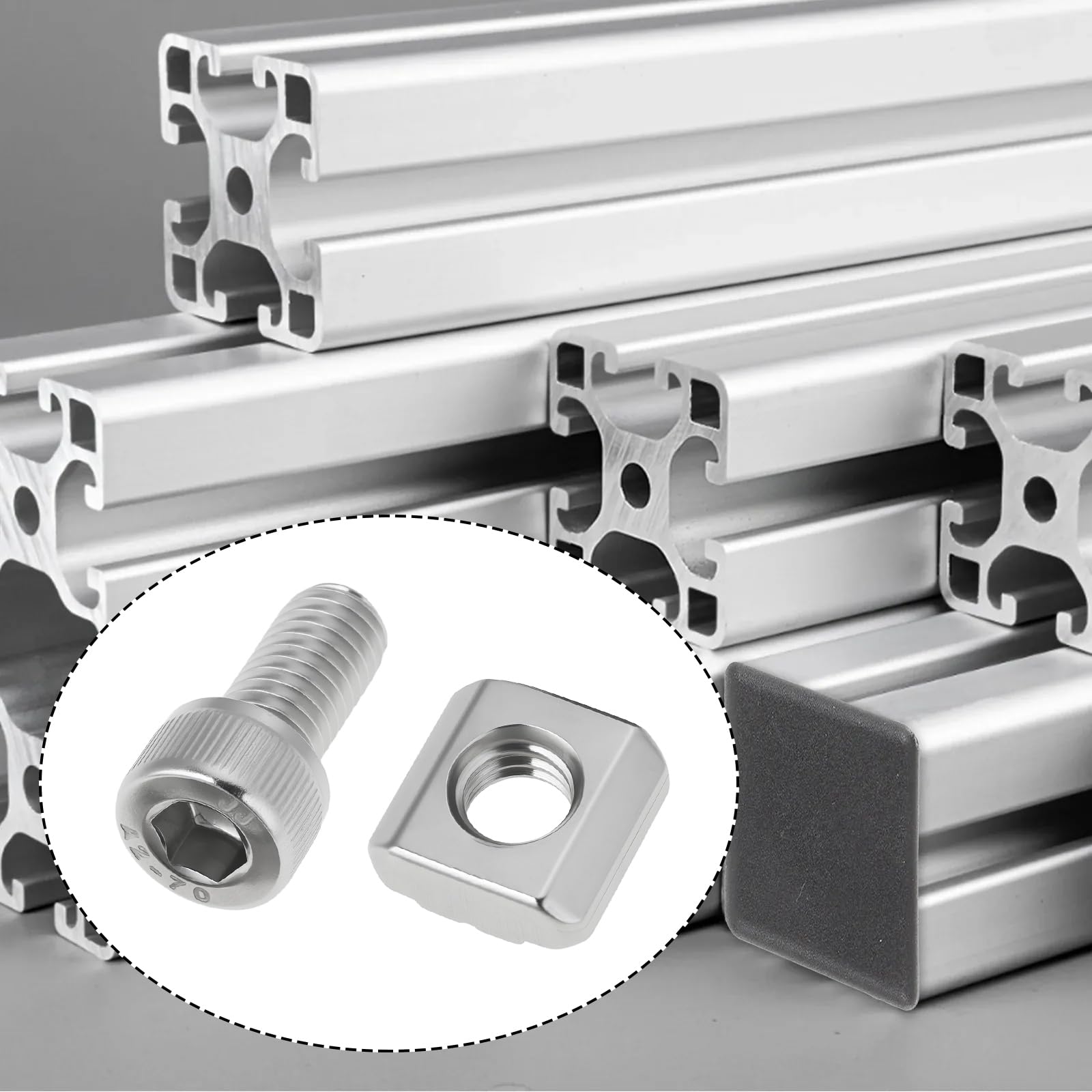 SG Store 10Pcs M8 T-Slot Nuts Stainless Stee fits 30 Series Aluminum Profiles with M8 Screw - Image 2