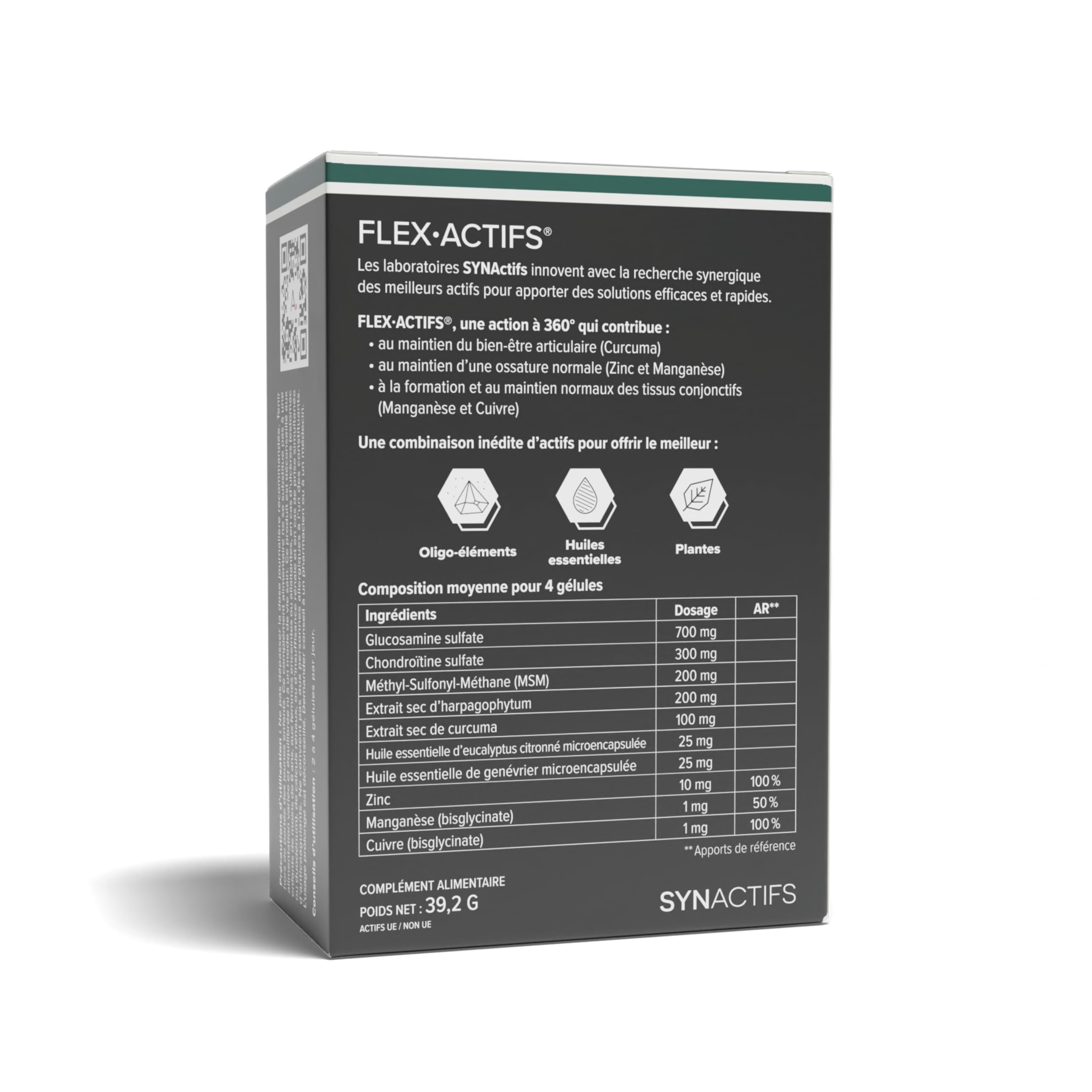 ARAGAN | Synactifs Lot de 2 Flexactifs | Complément Alimentaire Bien-Etre Articulaire | Glucosamine, Harpagophytum, Curcuma, Eucalyptus et Zinc | 120 gélules | 2 mois prise | Fabriqué en France