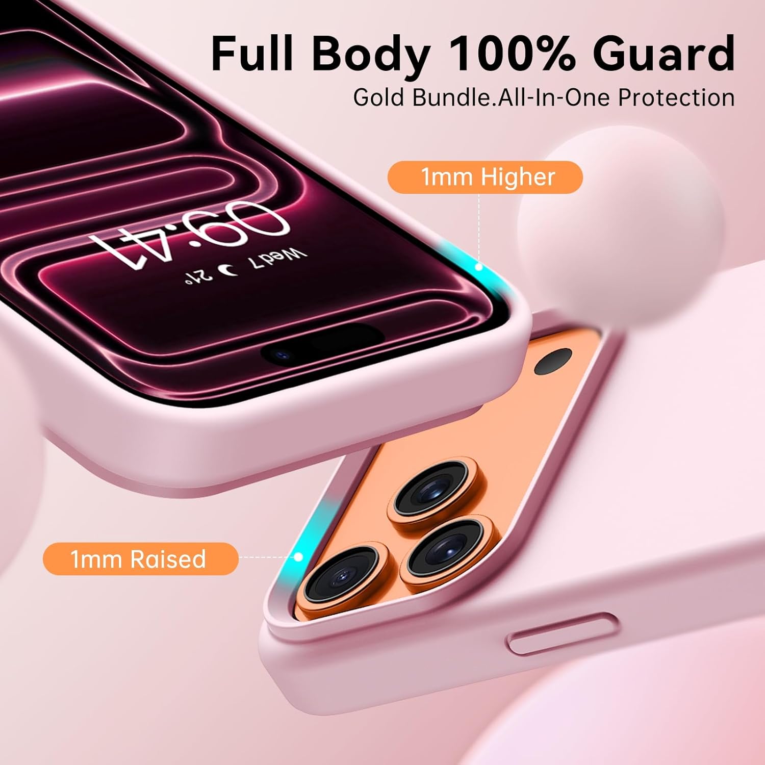 BENTOBEN Magnetic for iPhone 17 Pro Case 6.3", Compatible with Magsafe, Silky Liquid Silicone, Slim Soft Full-Body Shockproof Protective, Women Men Phone Cover for iPhone 17 Pro, Light Pink - Image 6