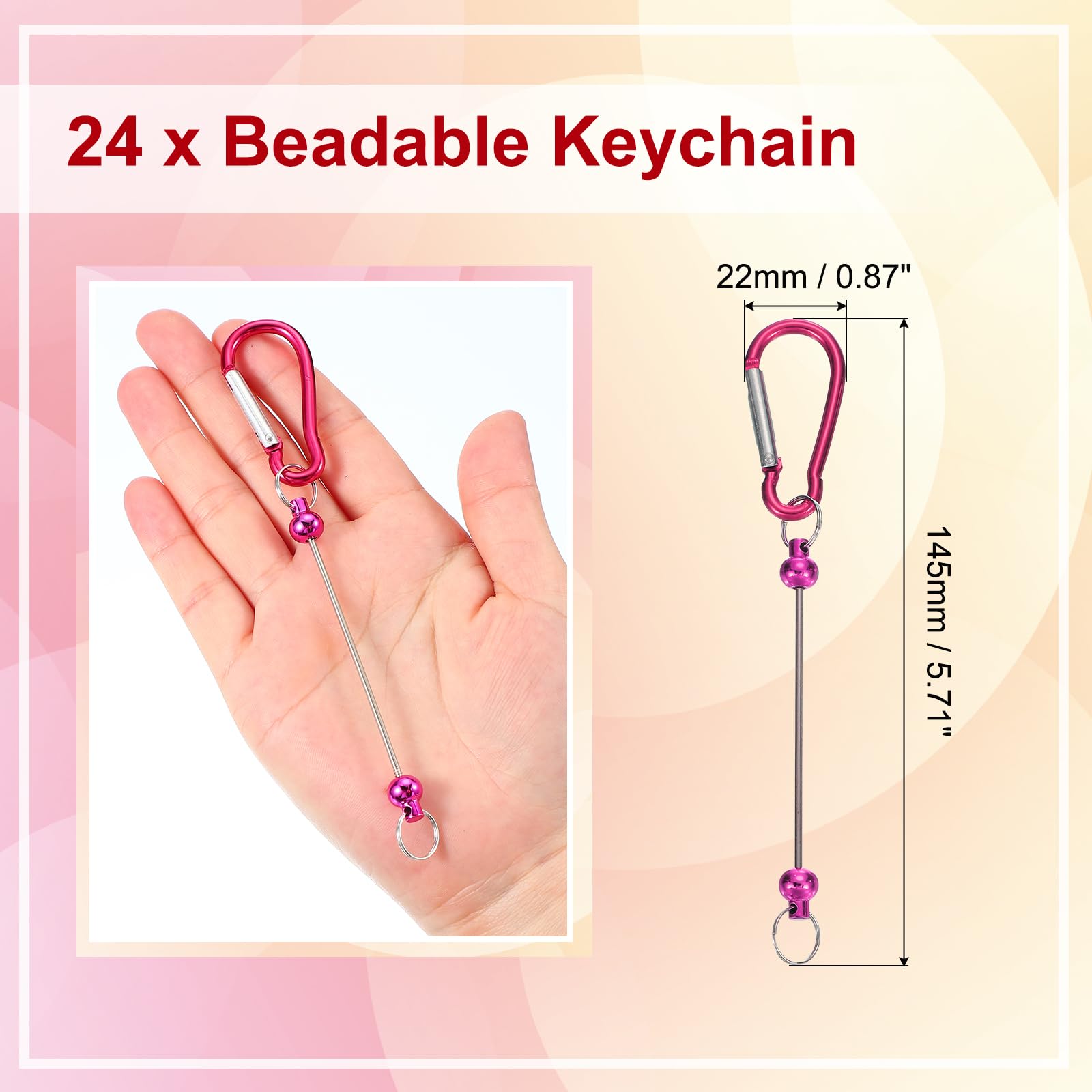 PATIKIL 24 Pcs Beadable Keychains Bars - Image 2
