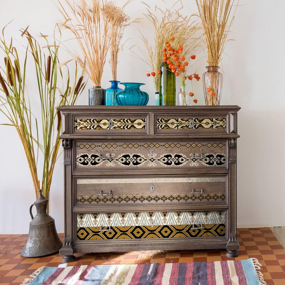 Redesign with Prima Decor Transfers - Exotic Borders Total Sheet Size 24''x35'', Cut into 2 Sheets Vintage Botanical