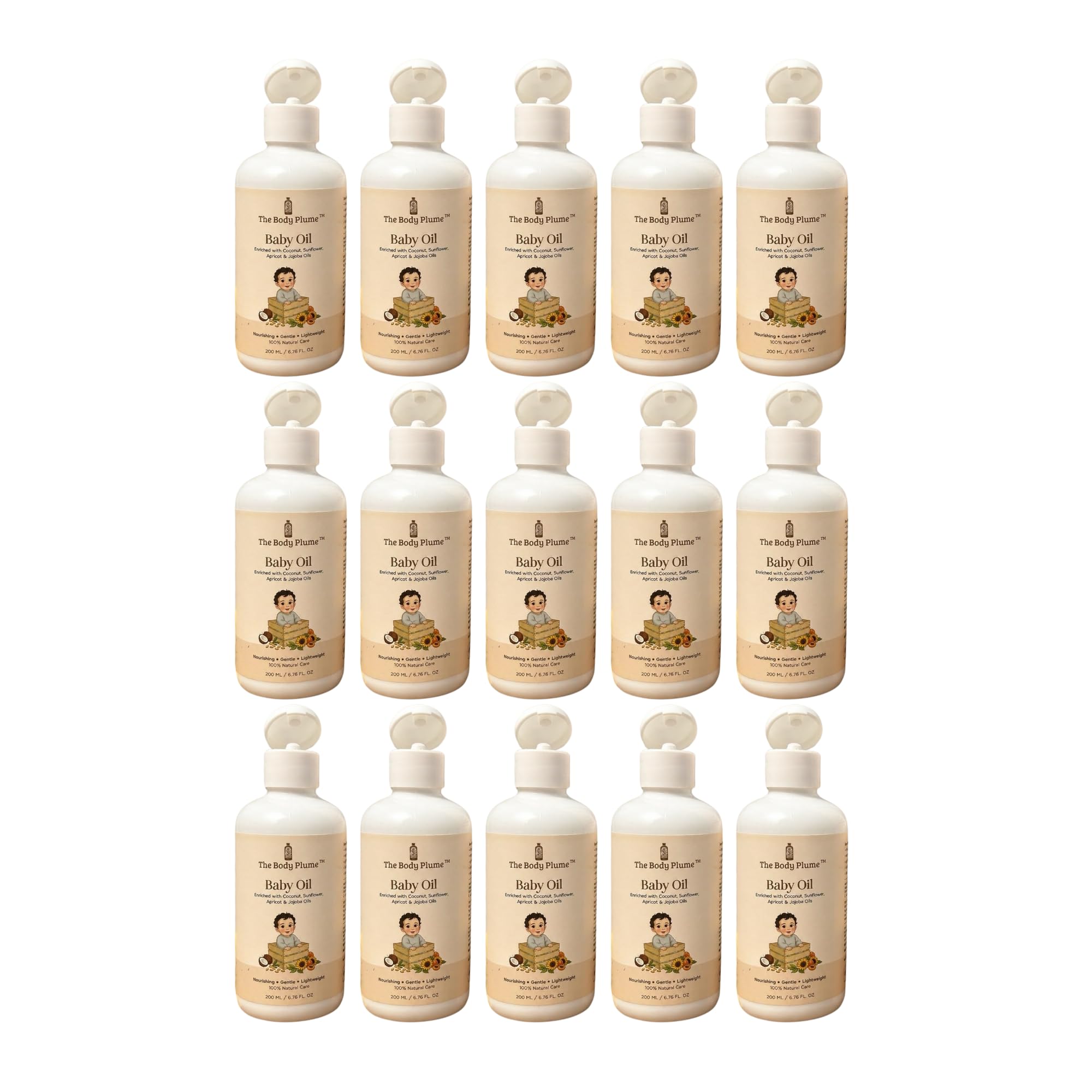 Baby Oil with Coconut, Sunflower, Jojoba & Apricot | 200ml | Lightweight Baby Massage Oil | Non-Greasy |Paraben, Silicone & Artificial Fragrance Free | Pack Of 15-image-13