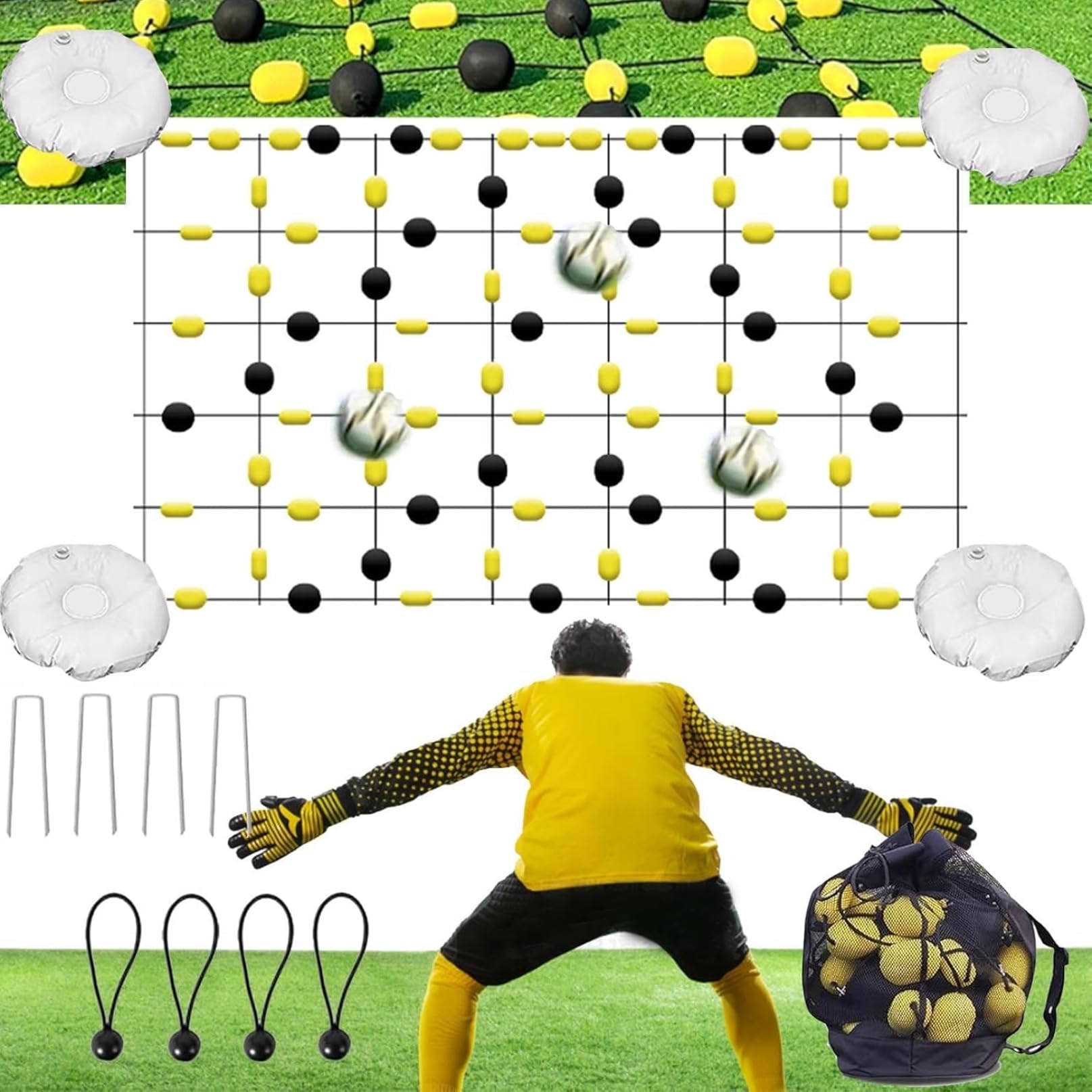 Eiwitany Soccer Goalkeeper Rebound Board – Adjustable Reflex Training Aid for Agility & Reaction Speed | Enhance Goalkeeping Skills (2.8×2m)