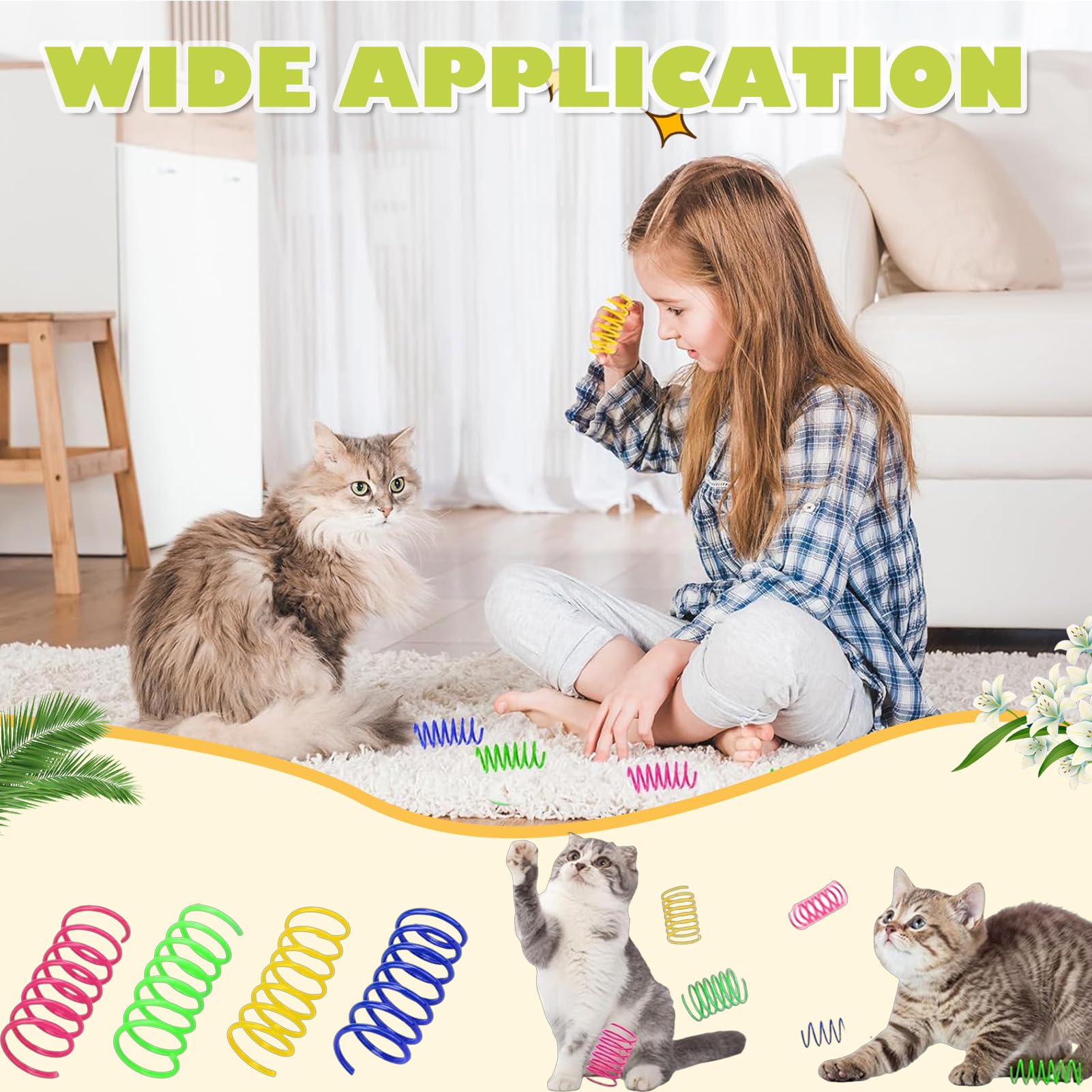 40 Pièces Ressorts en Spirale Chat Jouets Interactif Jouet à Spirale Pliable Plastique Cadeau Animaux Sautant