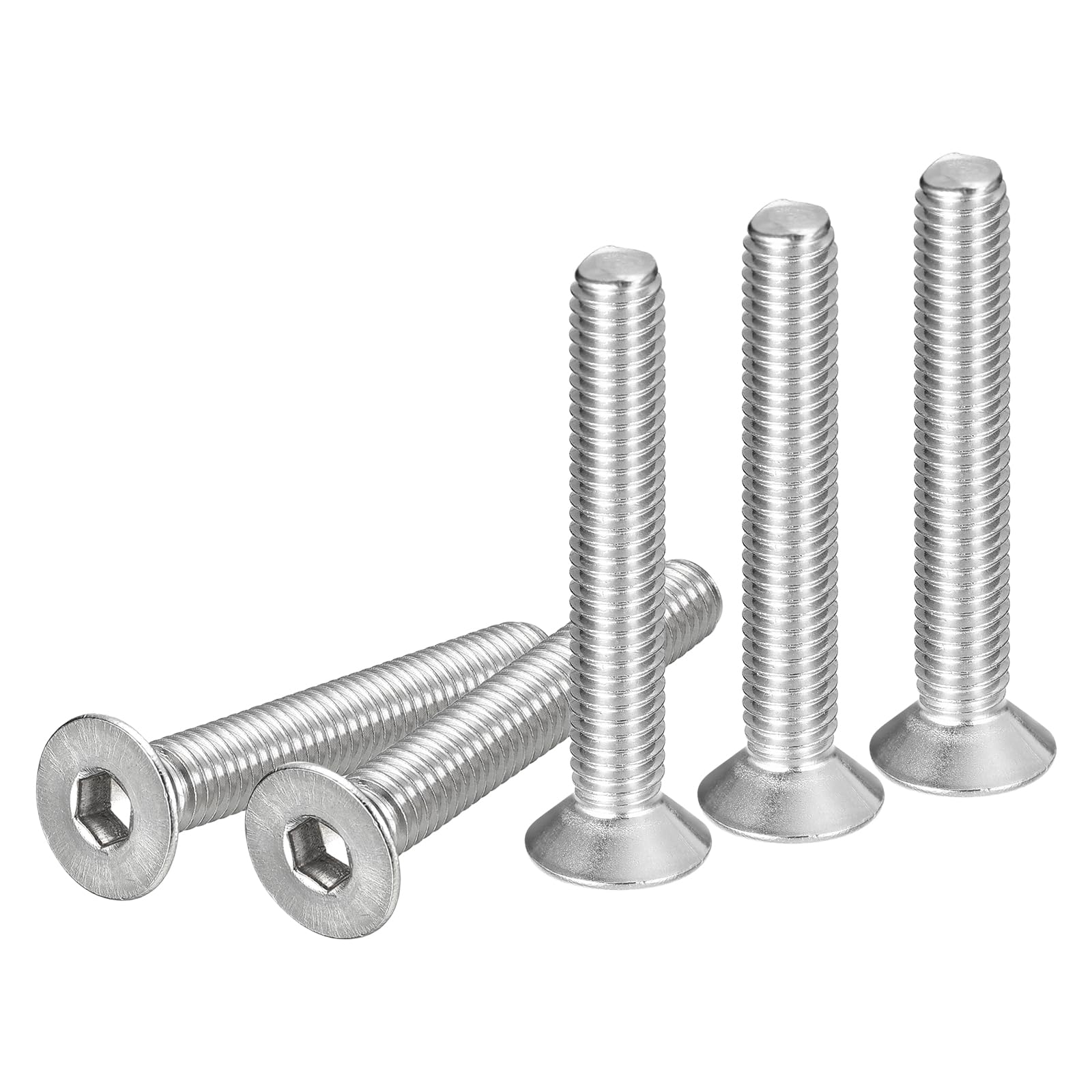 DTGN M6-1 x 40mm Flat Head Socket Cap Screws, 10 Pack 304 Stainless Steel Hex Socket Flat Head Screws, Full Thread, Countersunk Bolts