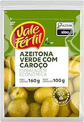 Vale Fértil Azeitona Verde Em Conserva Com Caroço Pacote 100G
