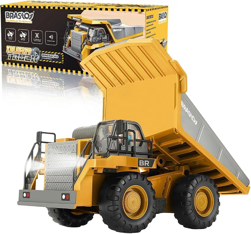 Carrinho Remoto Caminhão Caçamba Basculante 2,4 Ghz - aminhão de Construção de Controle Remoto, Ideal para Crianças de 6 Anos ou Mais