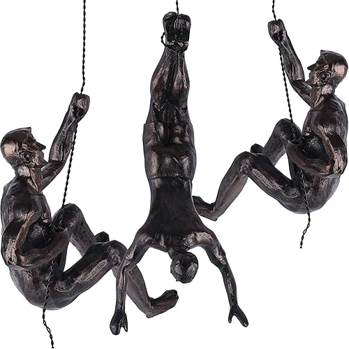 Miniatura 5 de XYQXYQ Escultura escaladora, arte decorativo moderno para pared, escultura masculina, arte creativo para escalar óxido, escultura masculina