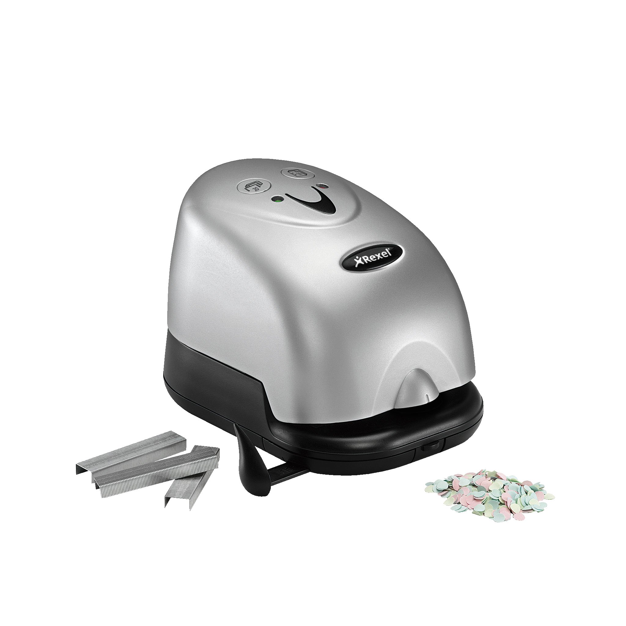Rexel Polaris 1420 Cucitrice e Perforatore Elettrico, Tecnologia Power Ease, Argento/Nero