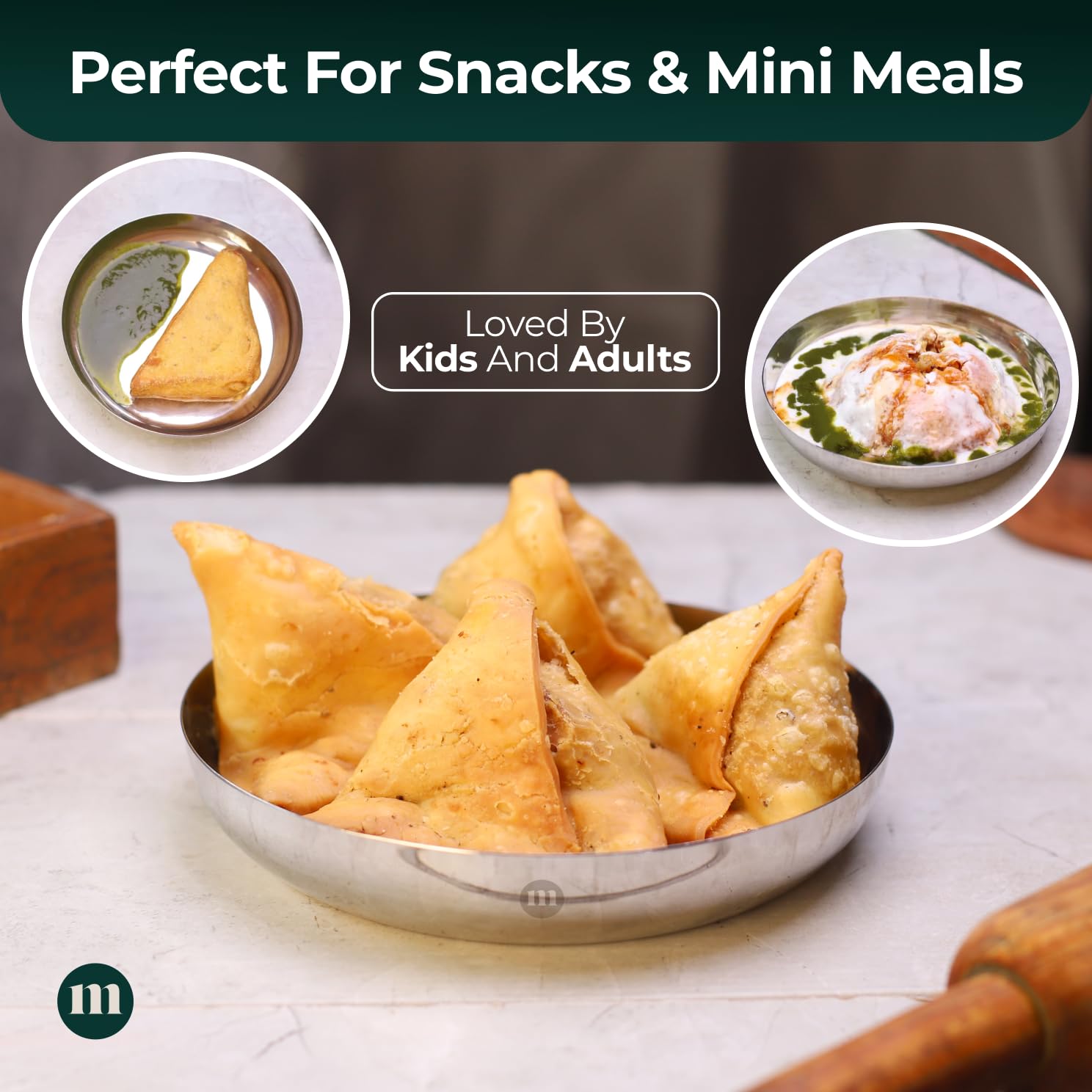 MARU Stainless Steel Small Serving Plates for Snacks Set of 6-18 cm Ideal for Serving Breakfast, Nashta & Desert. Multi Utility Quarter Plate for Every Day Use - Image 3 thumbnail