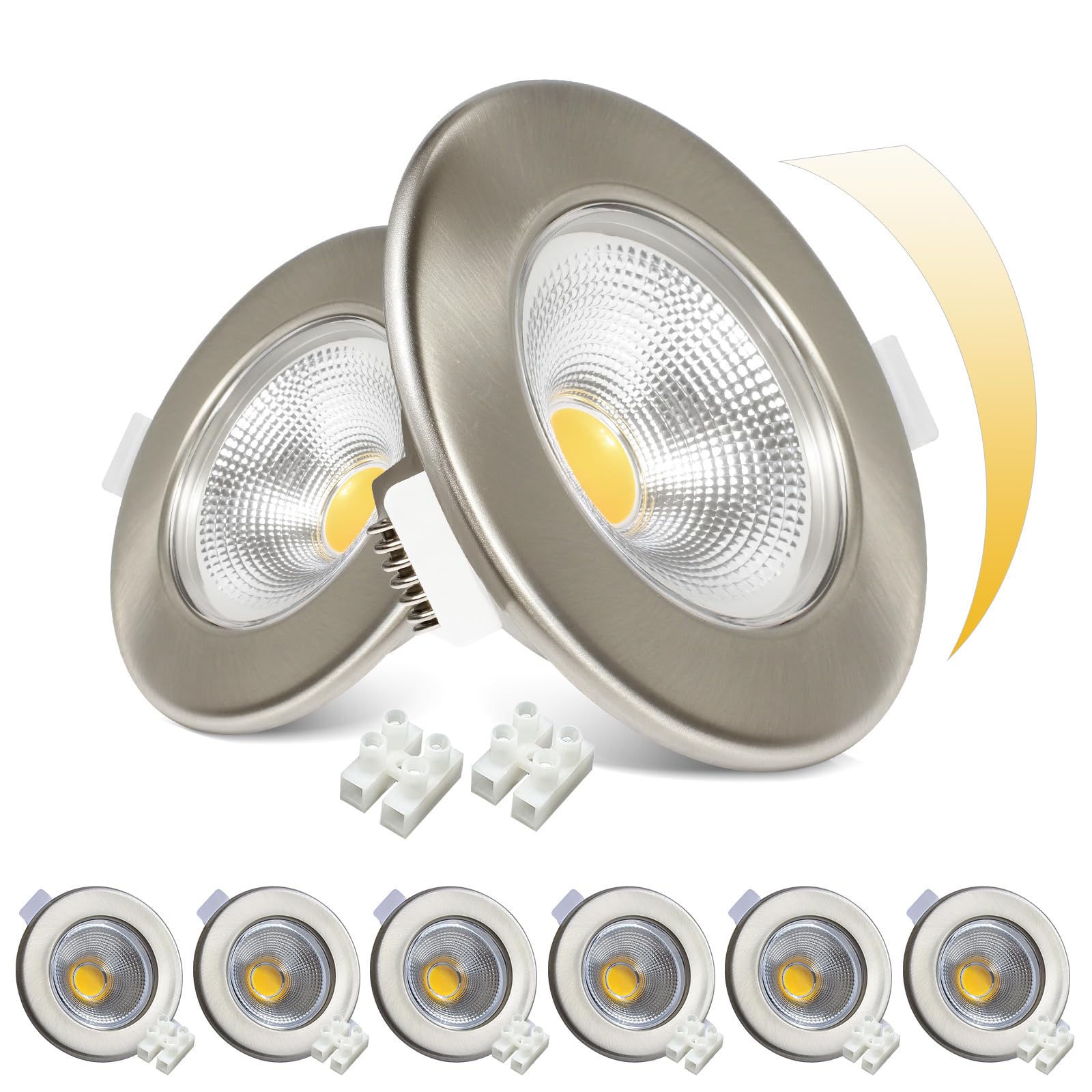 HiBay 8x Faretti LED da Incasso per Cartongesso Dimmerabili,10W 850LM faretti da incasso,Foro 65-85mm Luce Naturale 4000K per Cucina,Interno,Faretti Led Soffitto COB 230V