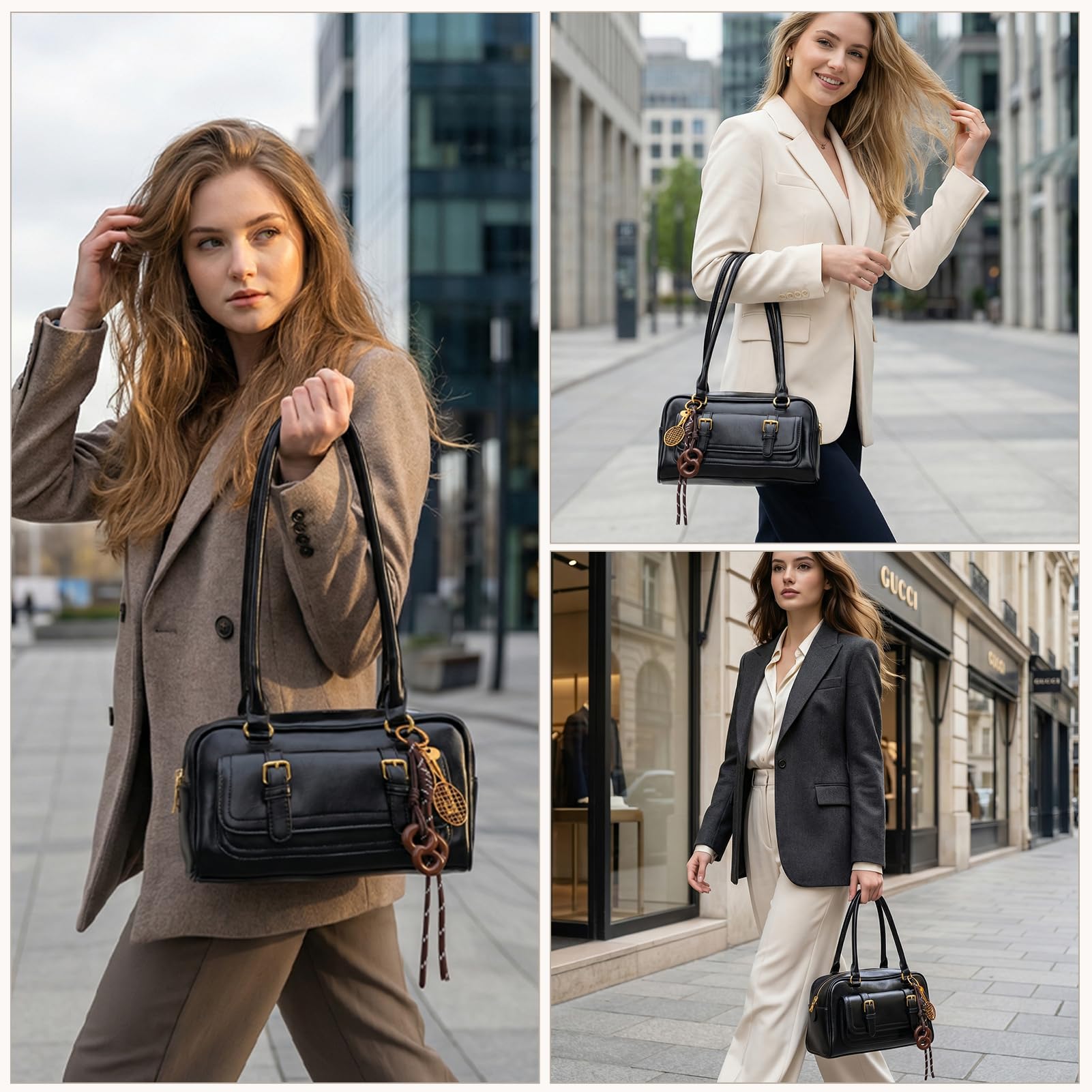 Bolso de Hombro para Mujer Y2K de Moda Bolso de Mano Cuero Vegano Bolso Hobo Bolso de Compras Elegante Bolsos Y2K Vintage para Conciertos Trabajo Diario