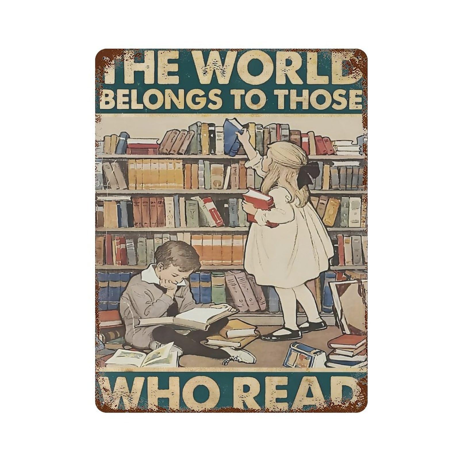 xiaoxiaoshen A Reader Retro Literary Print (1) Wall Decor Art Metal Tin Poster Modern Home Decor Art Home Bar Shop Decorations Vintage Sign 40x30cm