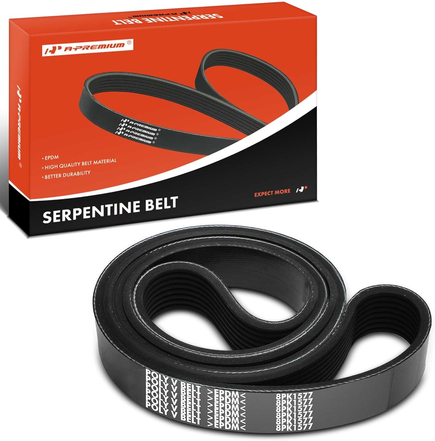 A-Premium Serpentine Belt 62.08 In For Volvo VAH 2018-2019, VHD VNR 2018 2020, VNL 2018-2020, VNM 2018 & Autocar ACL 1988