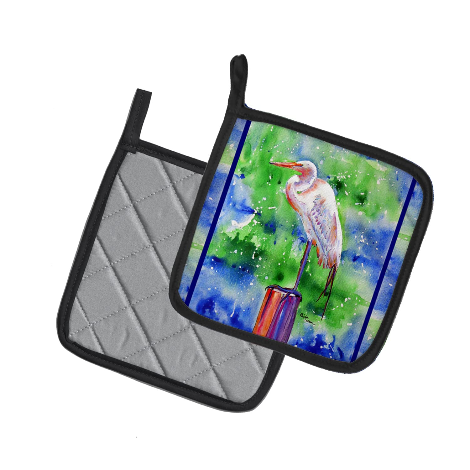 Caroline's Treasures Egret 8358PTHD Topflappen, 7,5 x 7,5 W, mehrfarbig
