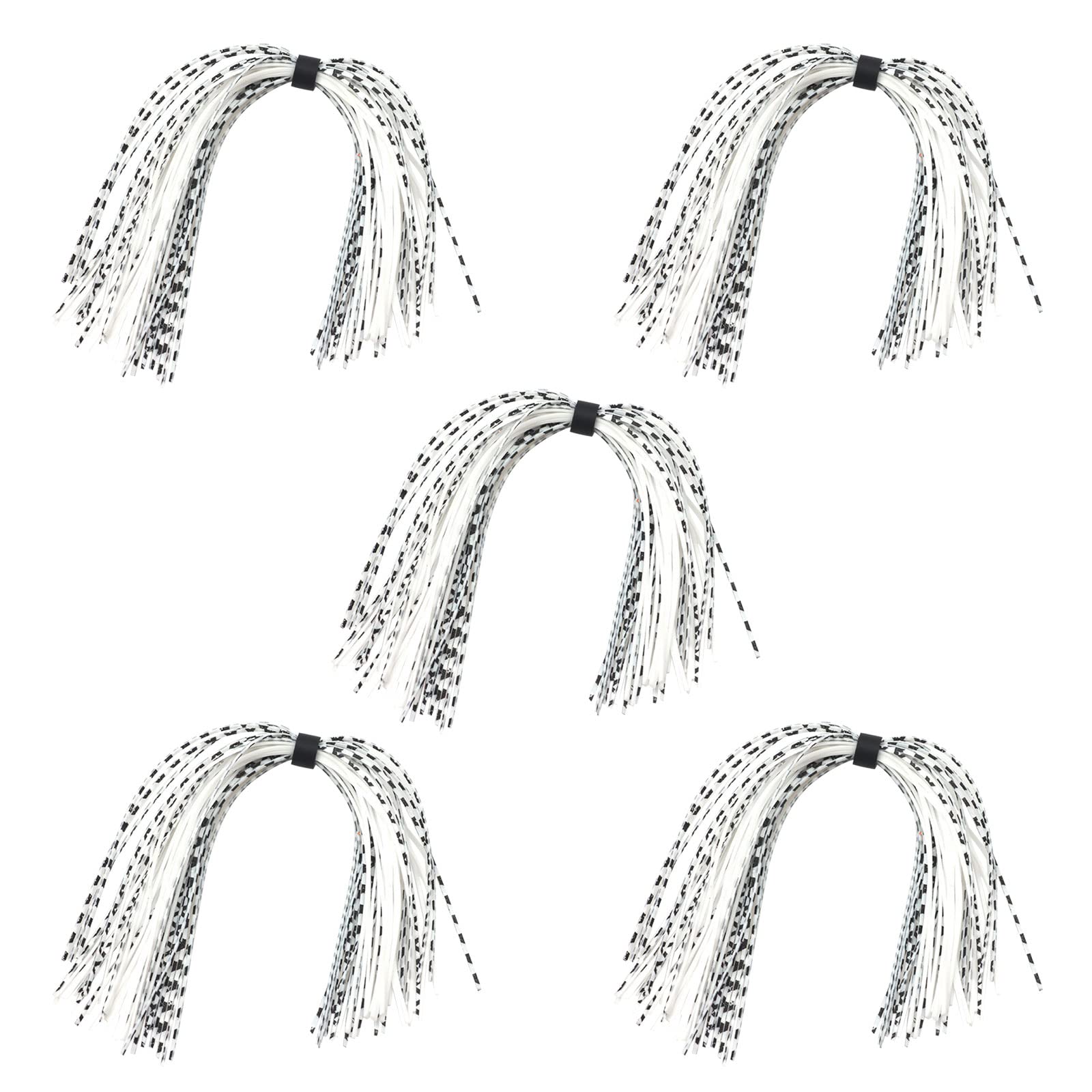 Heallege Silicone Skirts Rubber Jig Skirts 5 Bundles Strands Fishing Lures Skirt Replacement Kits for DIY Lures Fishing Baits
