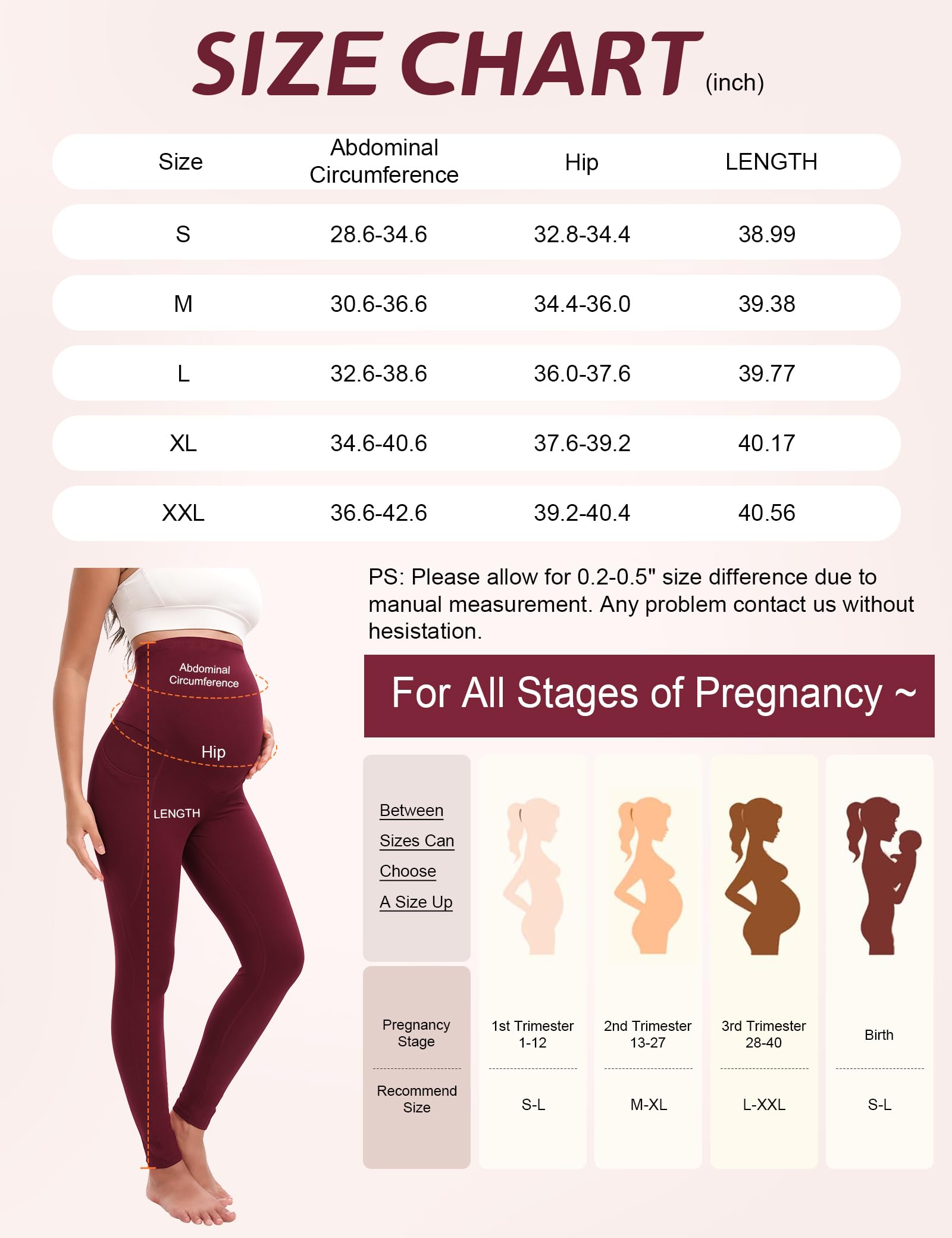 Siimcuzy Paquete de 4 leggings de maternidad para mujer con bolsillos sobre el vientre, pantalones de yoga para entrenamiento, ropa deportiva