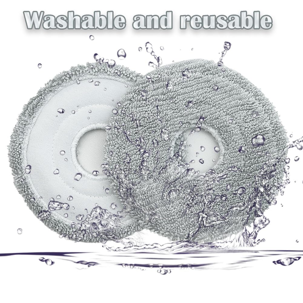 Lot De 2 Serpillières Microfibre Lavables Pour Aspirateur Robot Dreame L10s Pro Ultra Heat / X40 Ultra / L20 Ultra - Tampons De Nettoyage Réutilisables