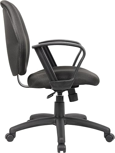 Miniatura 9 de Boss Office Products Silla de trabajo con respaldo medio con brazos de bucle en negro