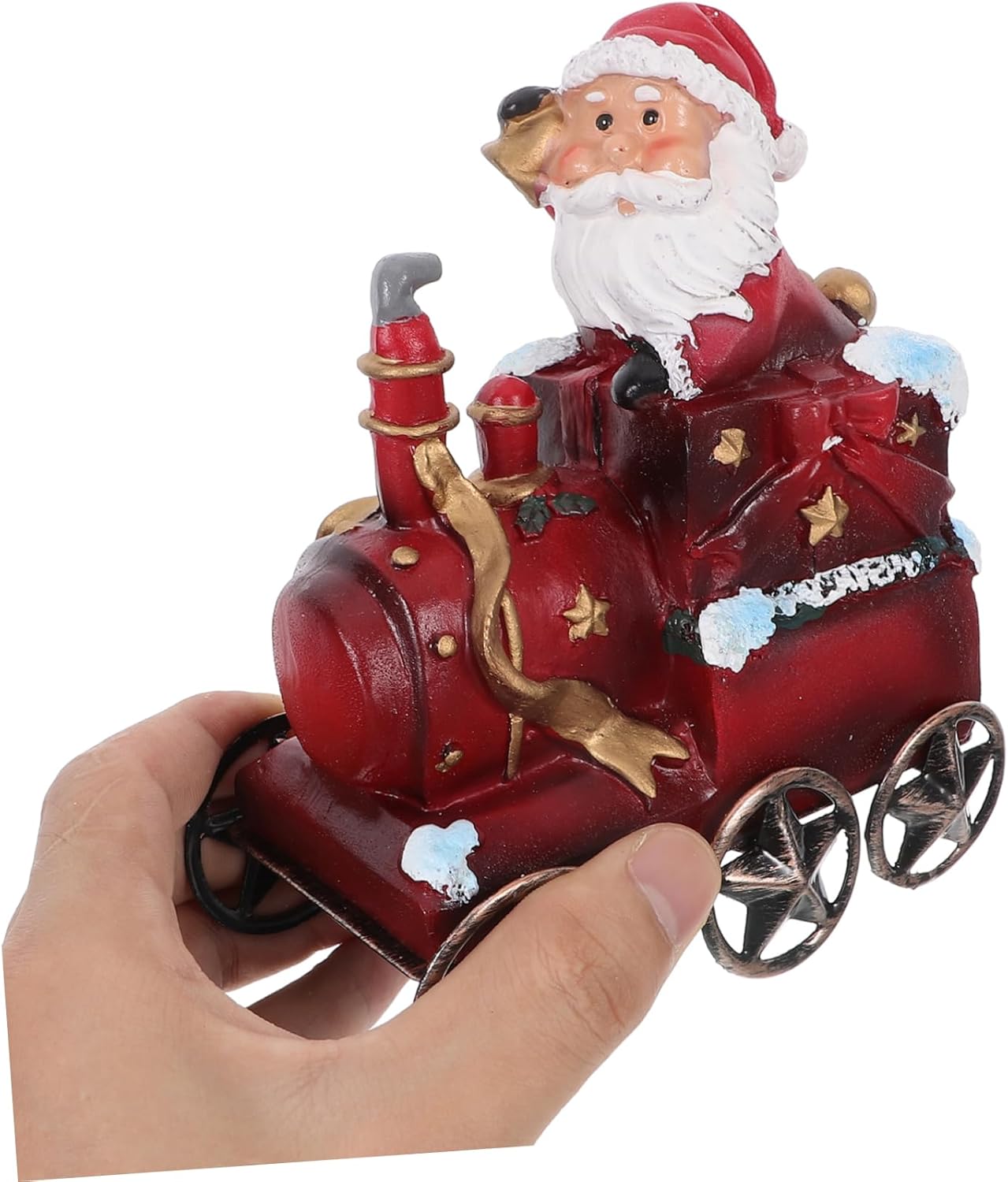 3pcs Christmas Train Set Decorative Train Ornaments for Holiday Tabletop Fireplace Decor Artisan Crafted Xmas Desktop Decorations for