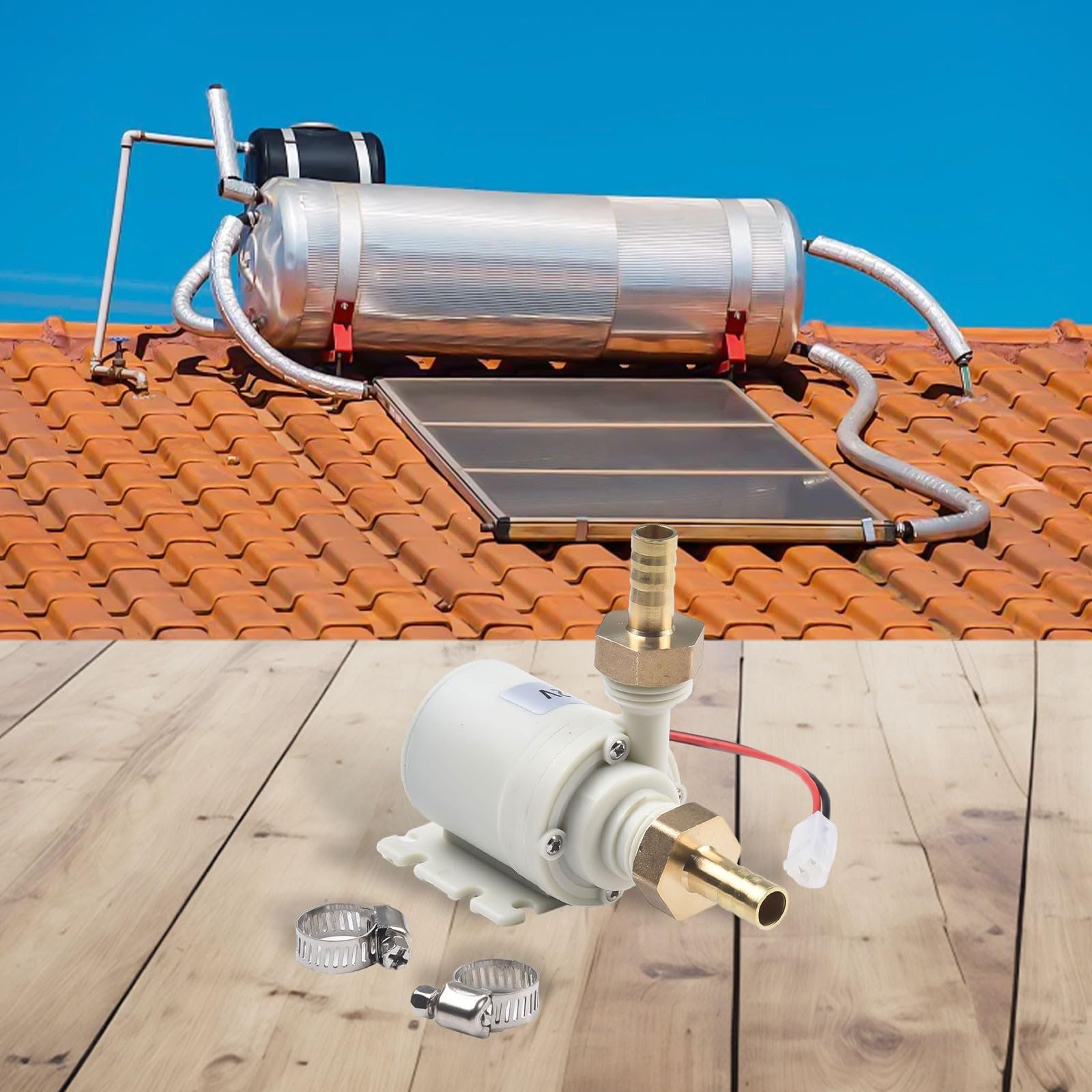 Solarna pompa cyrkulacyjna ciepłej wody 12 V DC z cichym podłączeniem, wysokiej jakości sprzęgło, akcesoria dla majsterkowiczów, akcesoria sanitarne, zestaw solarnych pomp wodnych