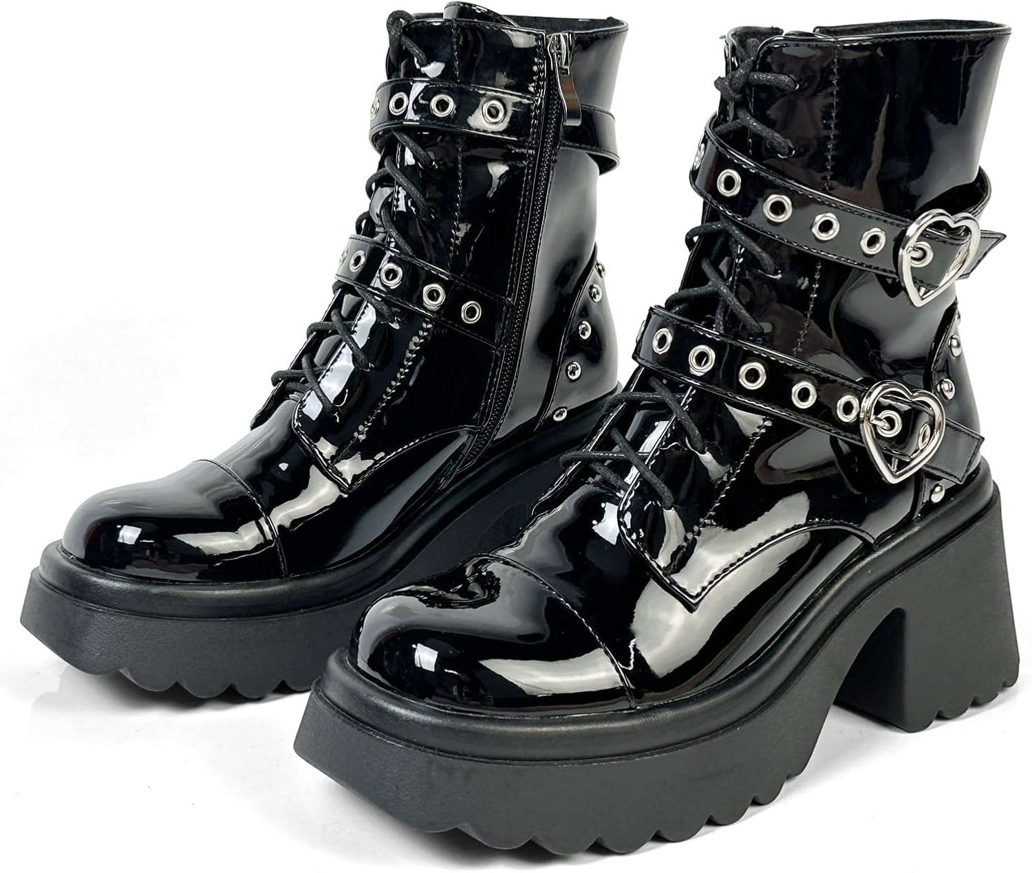 Goth Boots Chunky Heel Boot For Women Ankle Combat Jamaica Ubuy