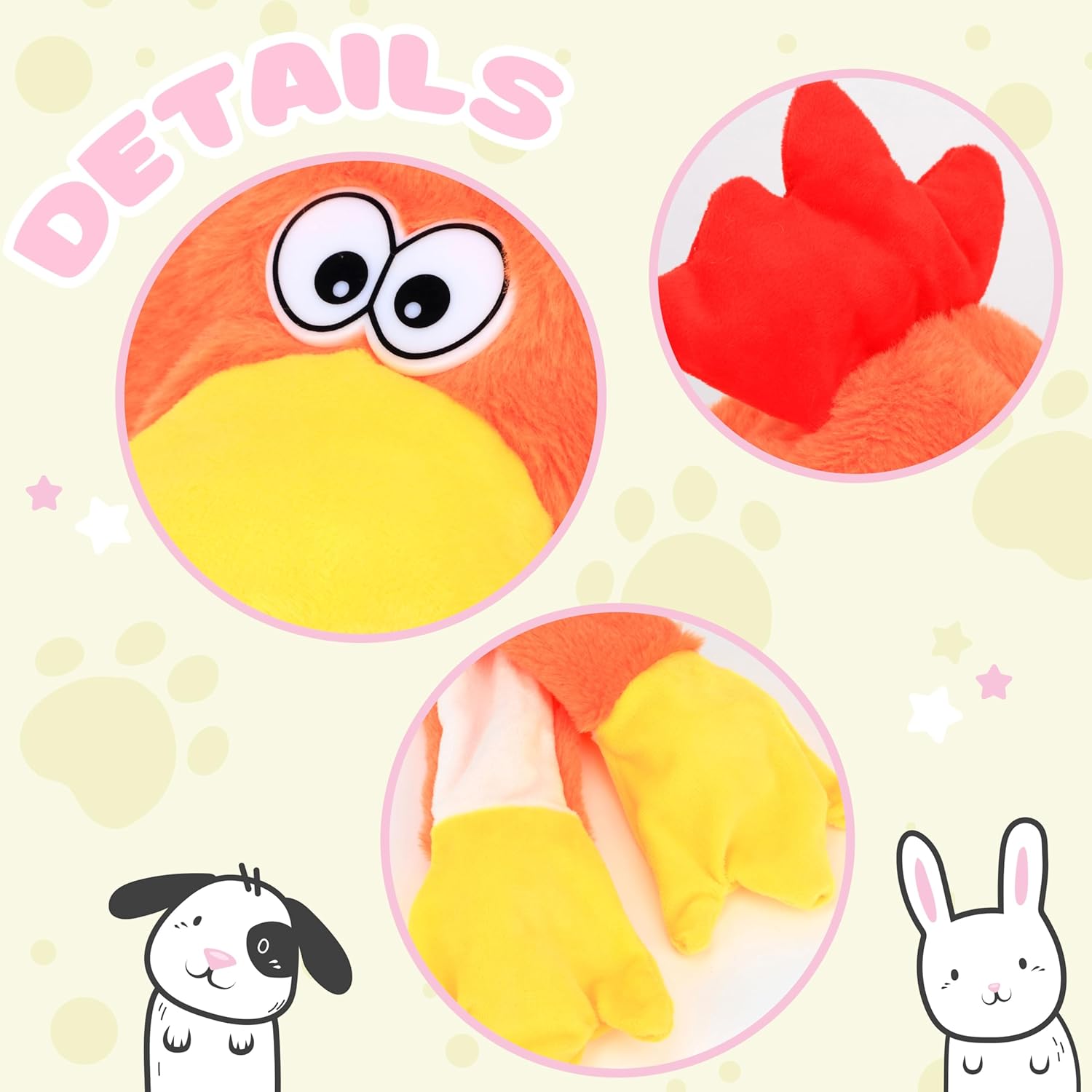 Animal Hat with Ears Moving Jumping Pop Up Beating Hat Plush Holiday Cosplay Dress Up Funny Gift for Kids - Image 3