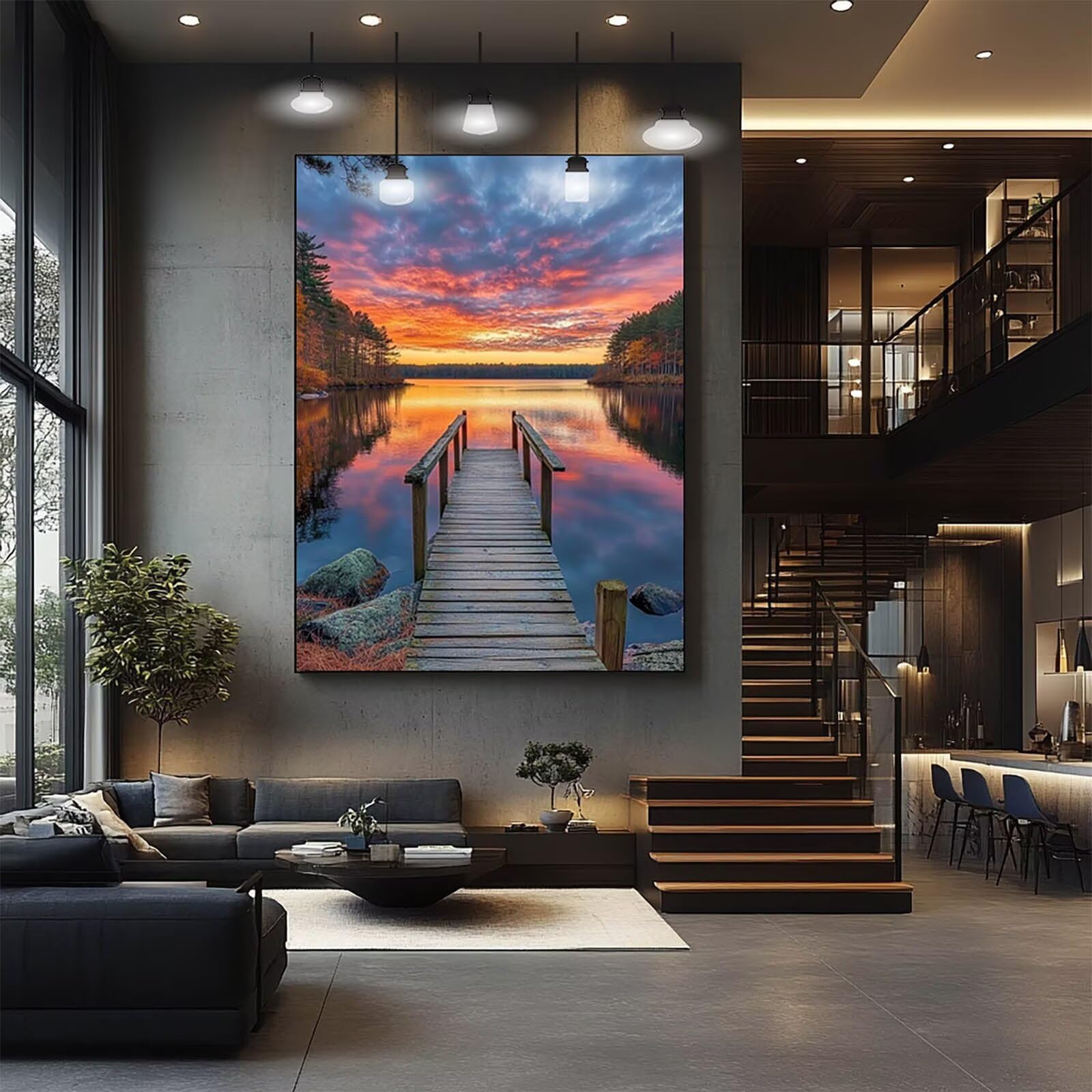5D DIY diamentowe malowanie drewniany most 80 x 110 cm pełne wiertło diamentowe malowanie dorośli dzieci haft ścieg krzyżykowy malowanie według numeru zestaw drzewo diamentowe zestawy artystyczne, do