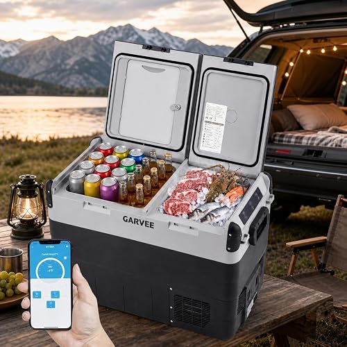 Garvee 53QT Dual Zone Car Refrigerator Freezer, Compressor Cooler with App